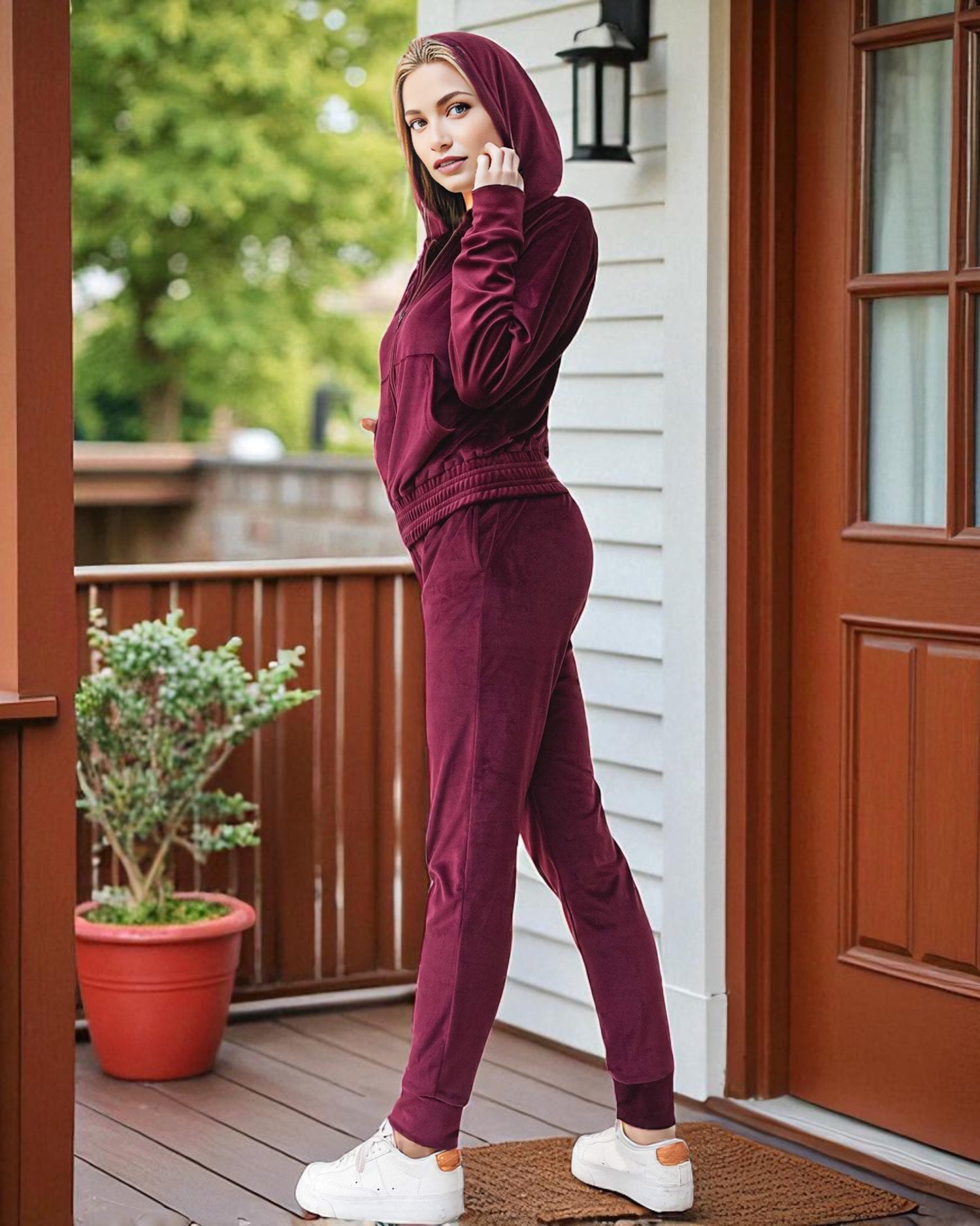 Women's Soft Velvet Spring Set