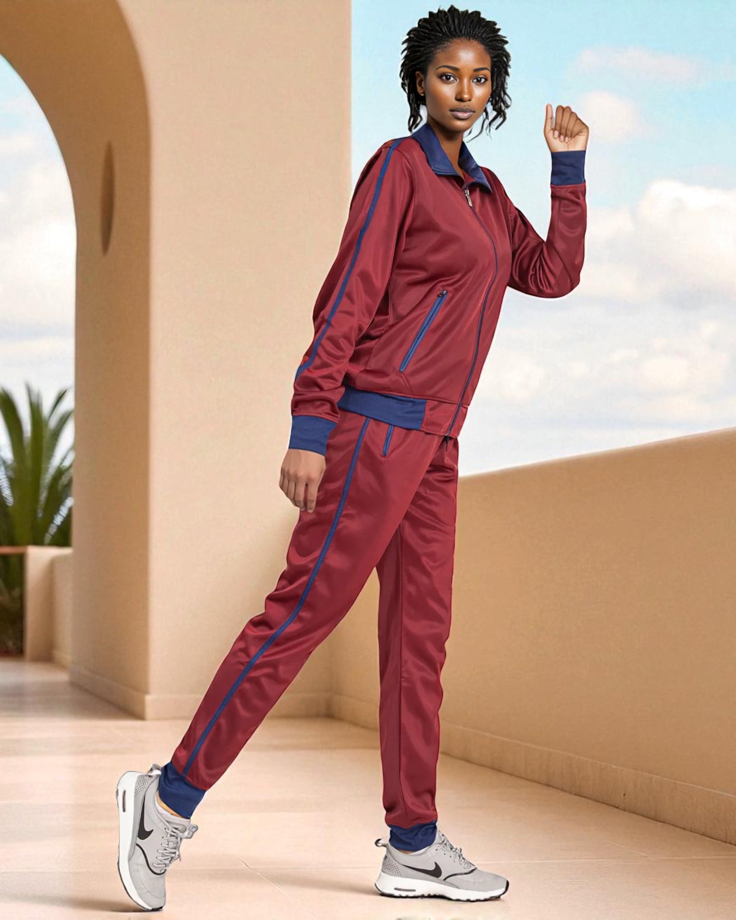 Women's 2-Piece Sunshine Jogger Tracksuit Track Jacket and Track Pants