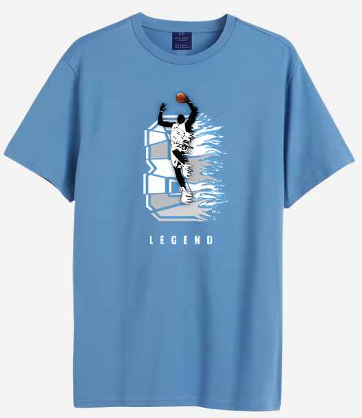 Men Basketball Legend Print Cotton Tshirt