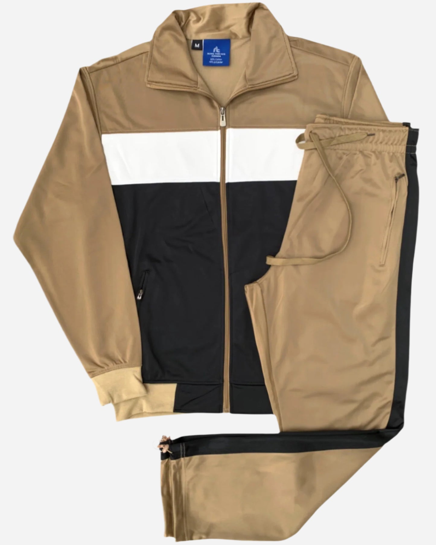 Men’s 2-Piece Tracksuit Traditional Coral Blocks Active Track Jacket and Track pants Outfit