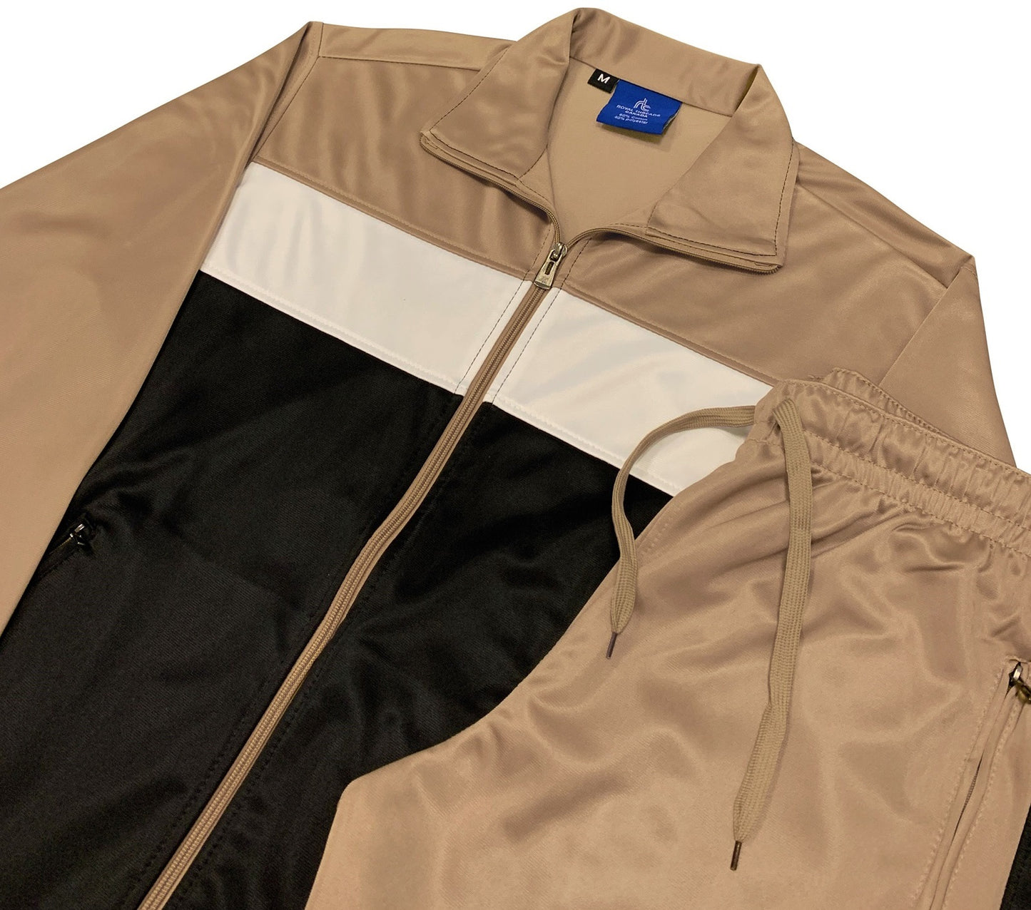 Men’s 2-Piece Tracksuit Traditional Coral Blocks Active Track Jacket and Track pants Outfits