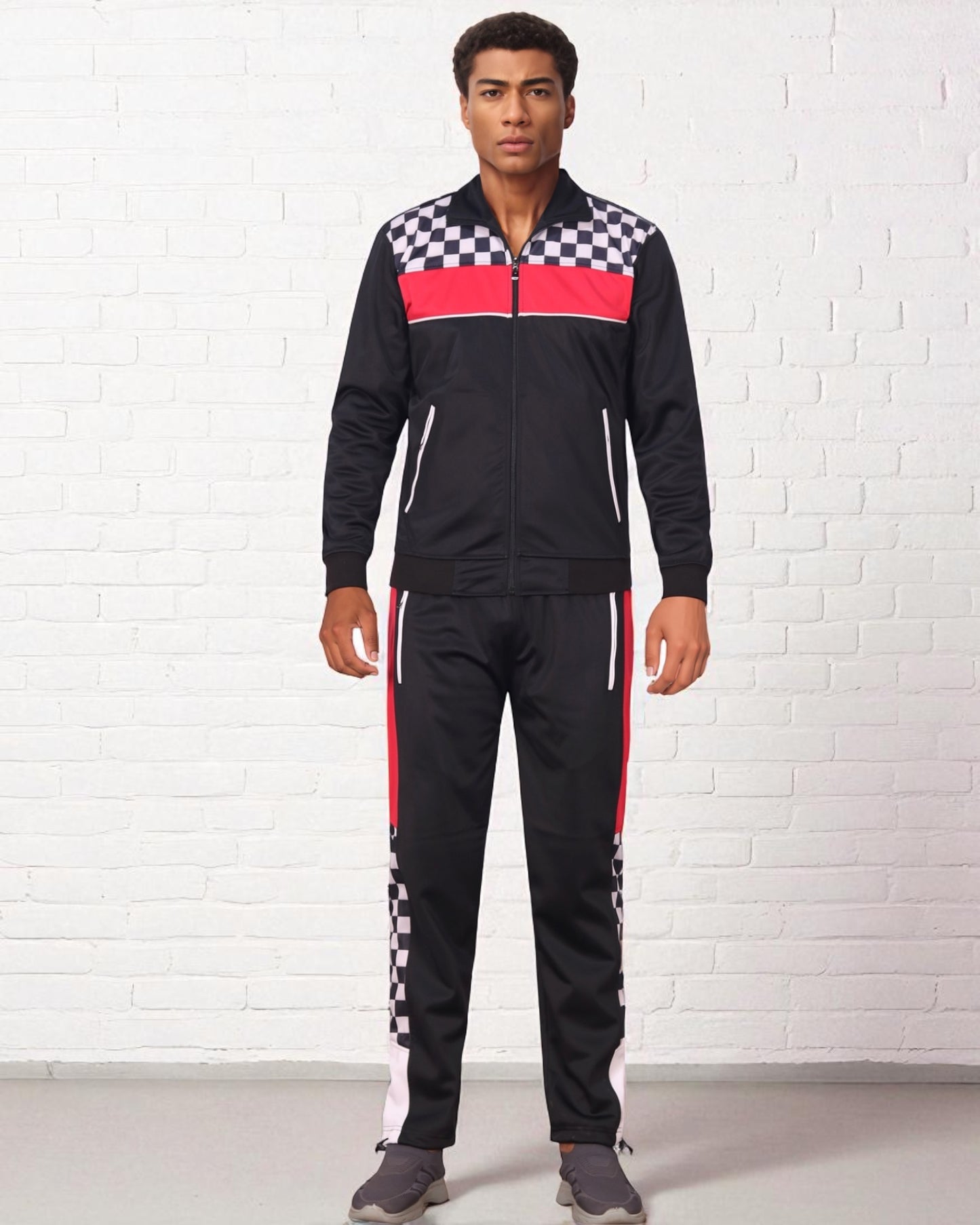 Men’s Tracksuit Traditional Checker Boxed Track jacket & Track pants