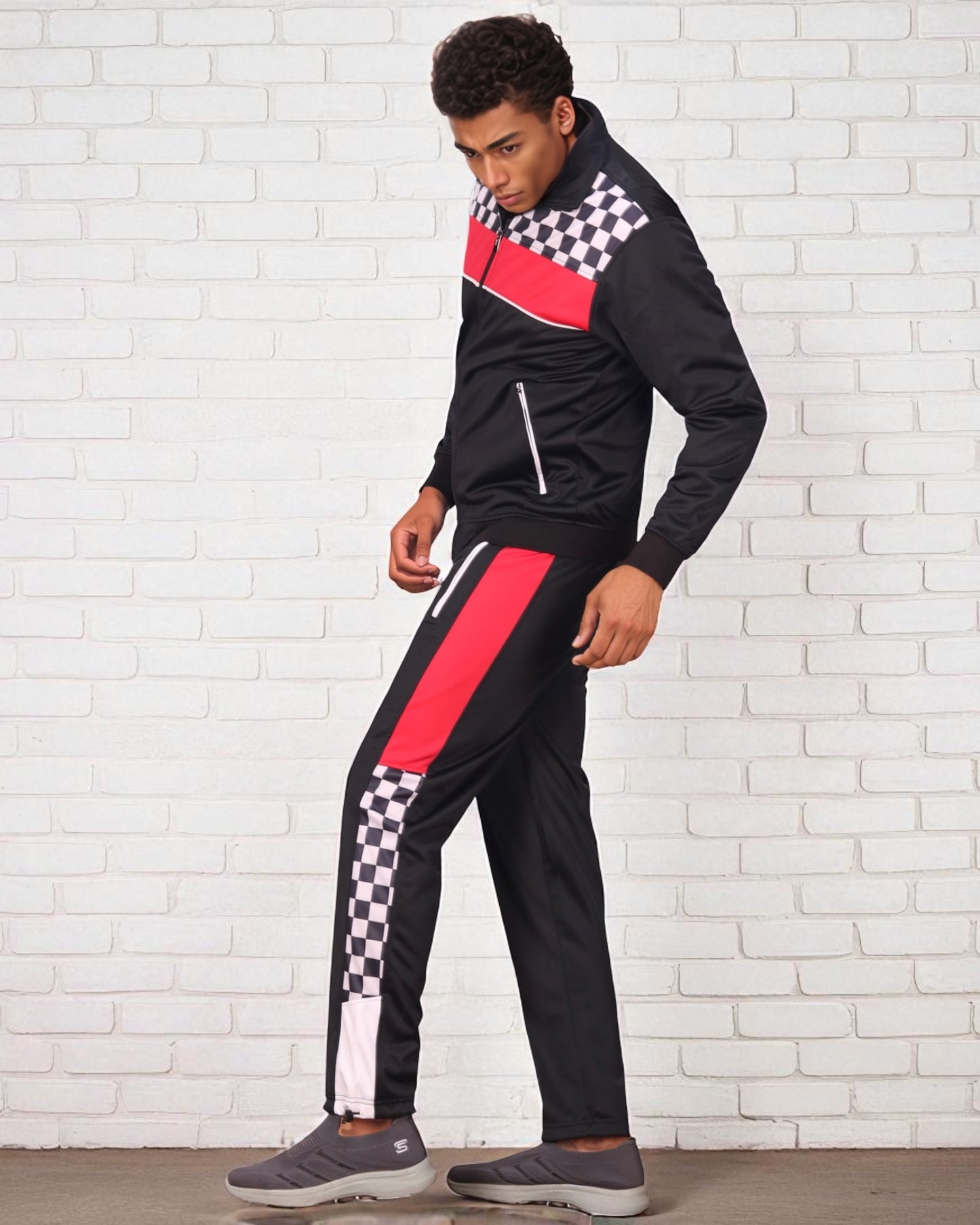 Men’s Tracksuit Traditional Checker Boxed Track jacket & Track pants