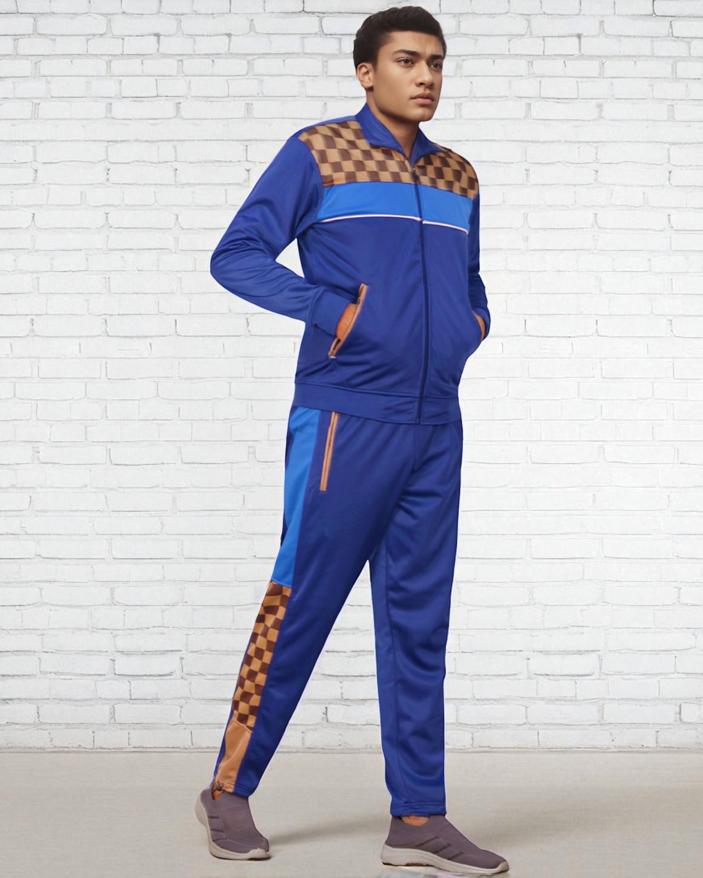 Men’s Tracksuit Traditional Checker Boxed Track jacket & Track pants