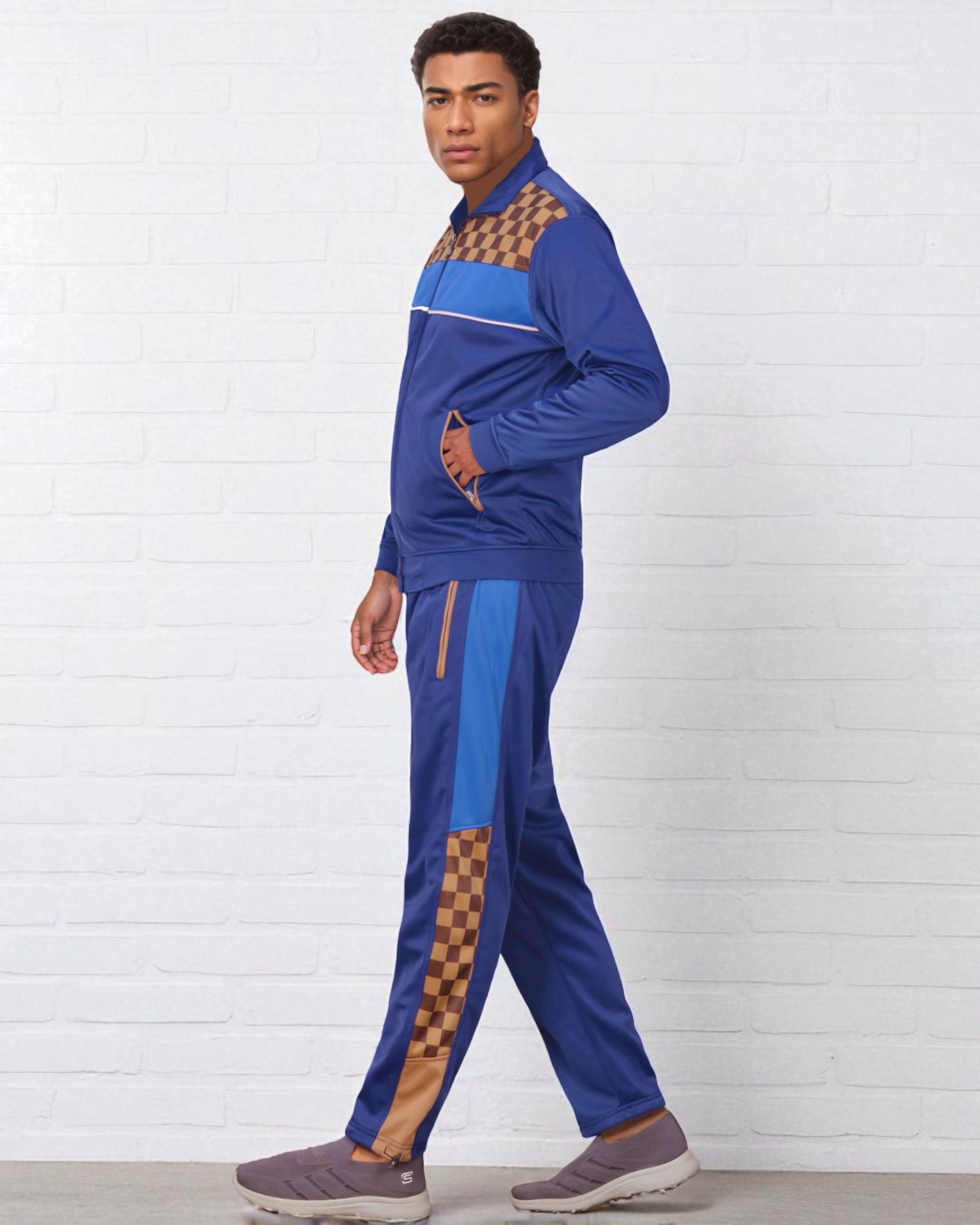 Men’s Tracksuit Traditional Checker Boxed Track jacket & Track pants