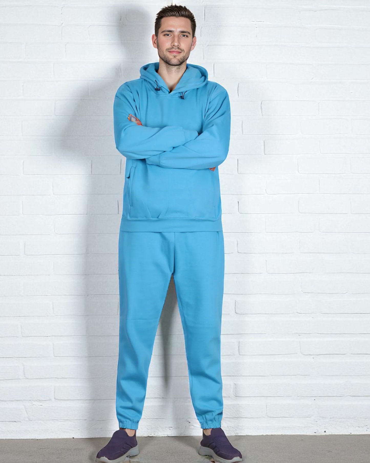 Men’s 2-Piece Classic Fleece Suit Pullover Hoodie Heavy Quality Fleece with Sweatpants