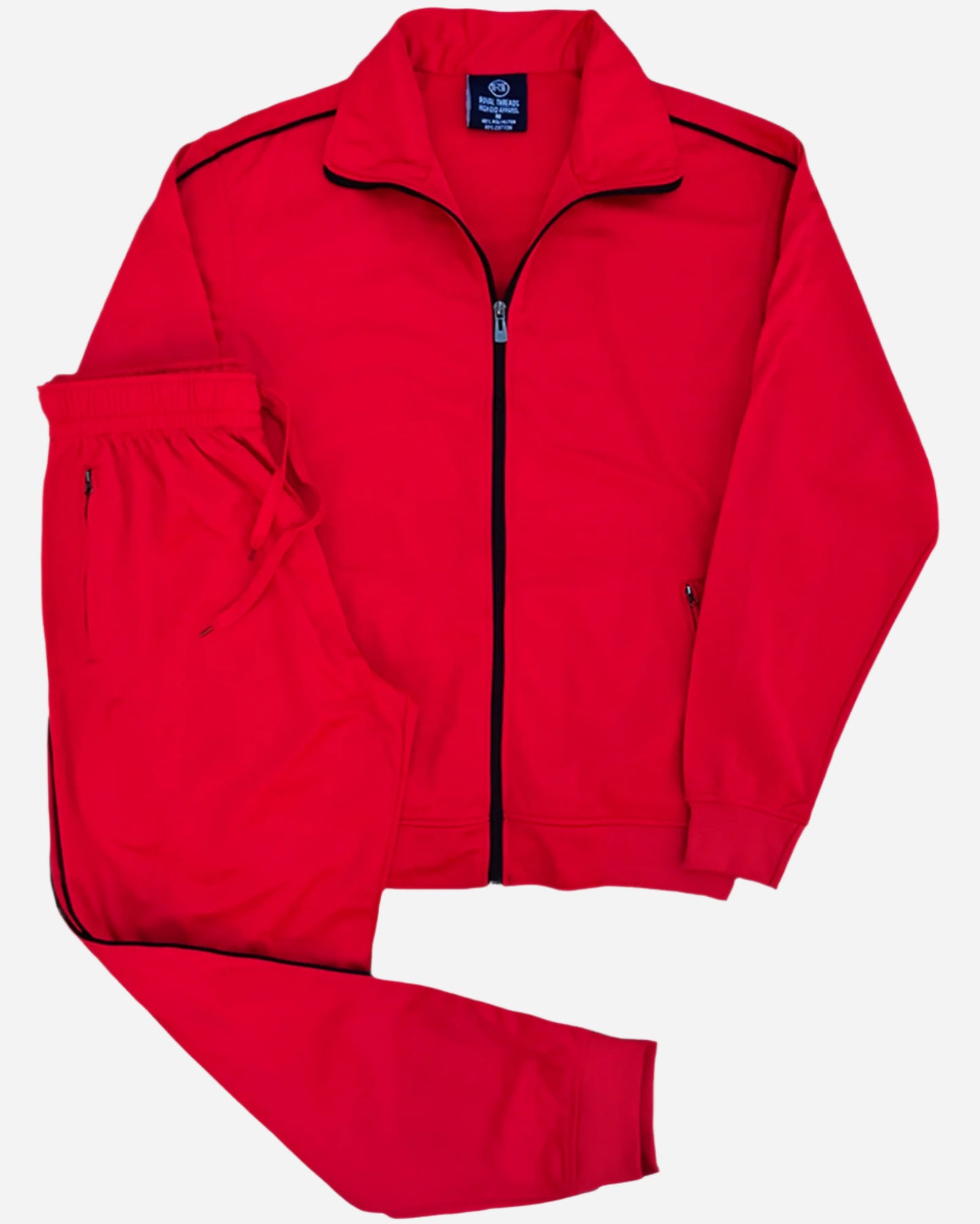 Men 2-piece Classic Jogger Tracksuit Track Jacket & Trackpants Solid Plain Outfit
