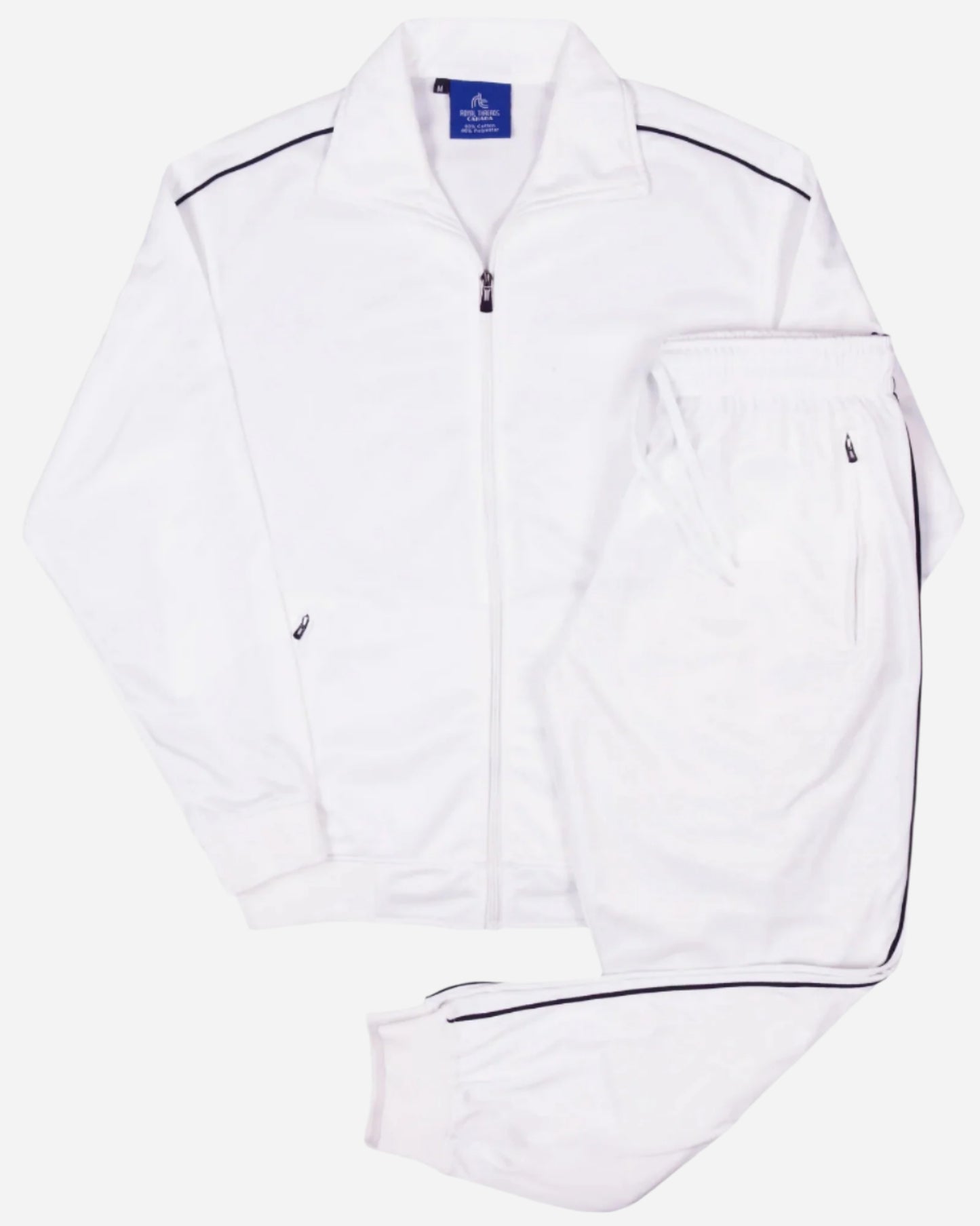 Men 2-piece Classic Jogger Tracksuit Track Jacket & Trackpants Solid Plain Outfit