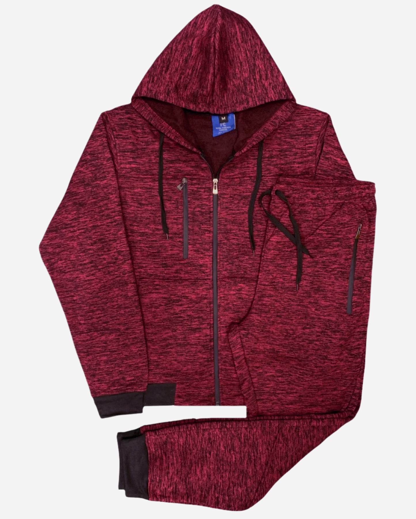 Men’s Warm Winter Tech Fleece Sweat Jacket Sweatpants Jogger Outfit