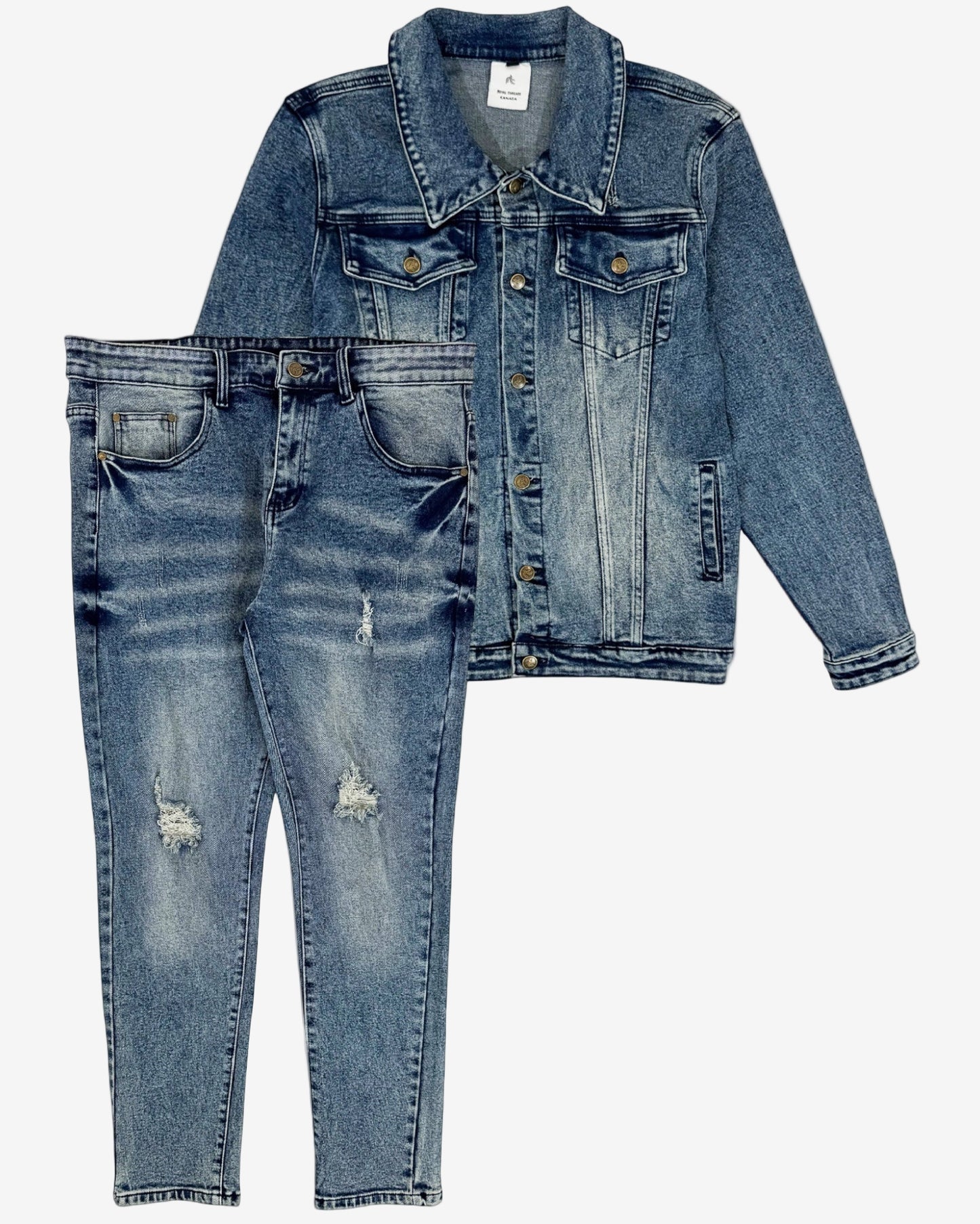 Men’s Premium Denim Vintage wash Jean Suit