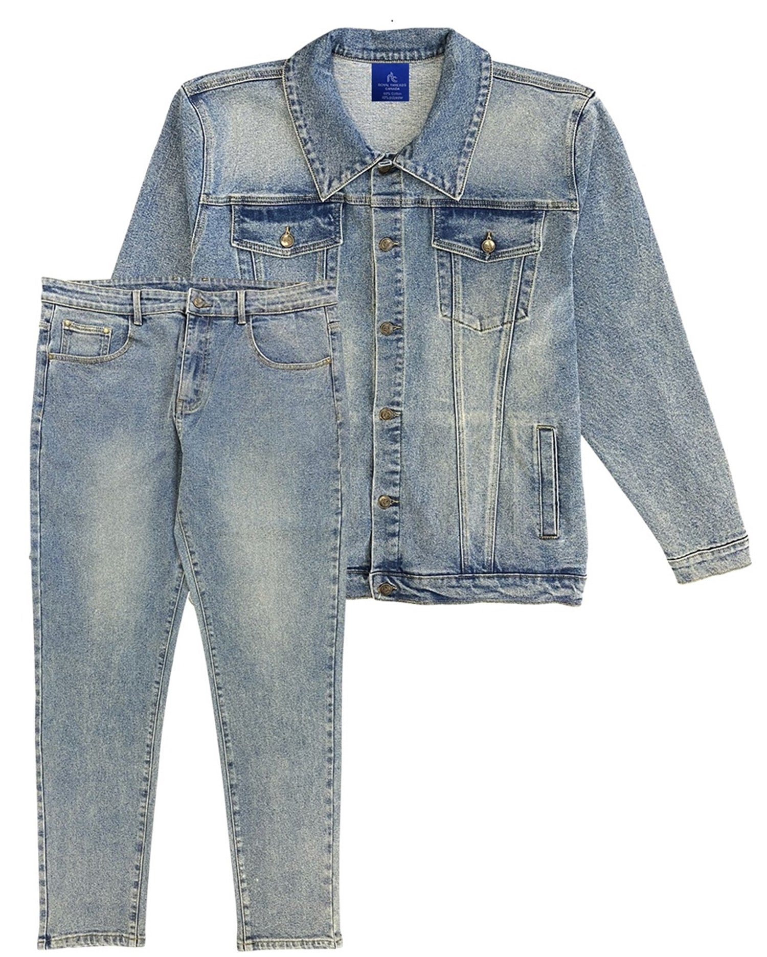 Men's Dull Sky Denim Jean Suit 2-Piece Outfit Jacket & Pants