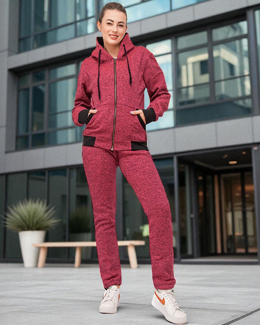 Women’s Flora zip up Soft fleece Hoodie Sweatshirt with Sweatpants