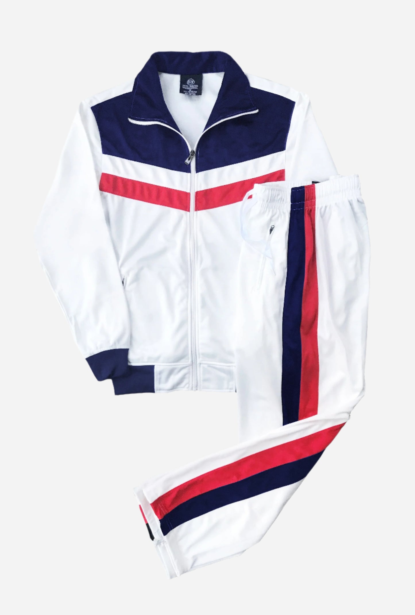 Men's Tracksuit Warm-Up 2-piece Retro Style Track Jacket & Pants Matching Set
