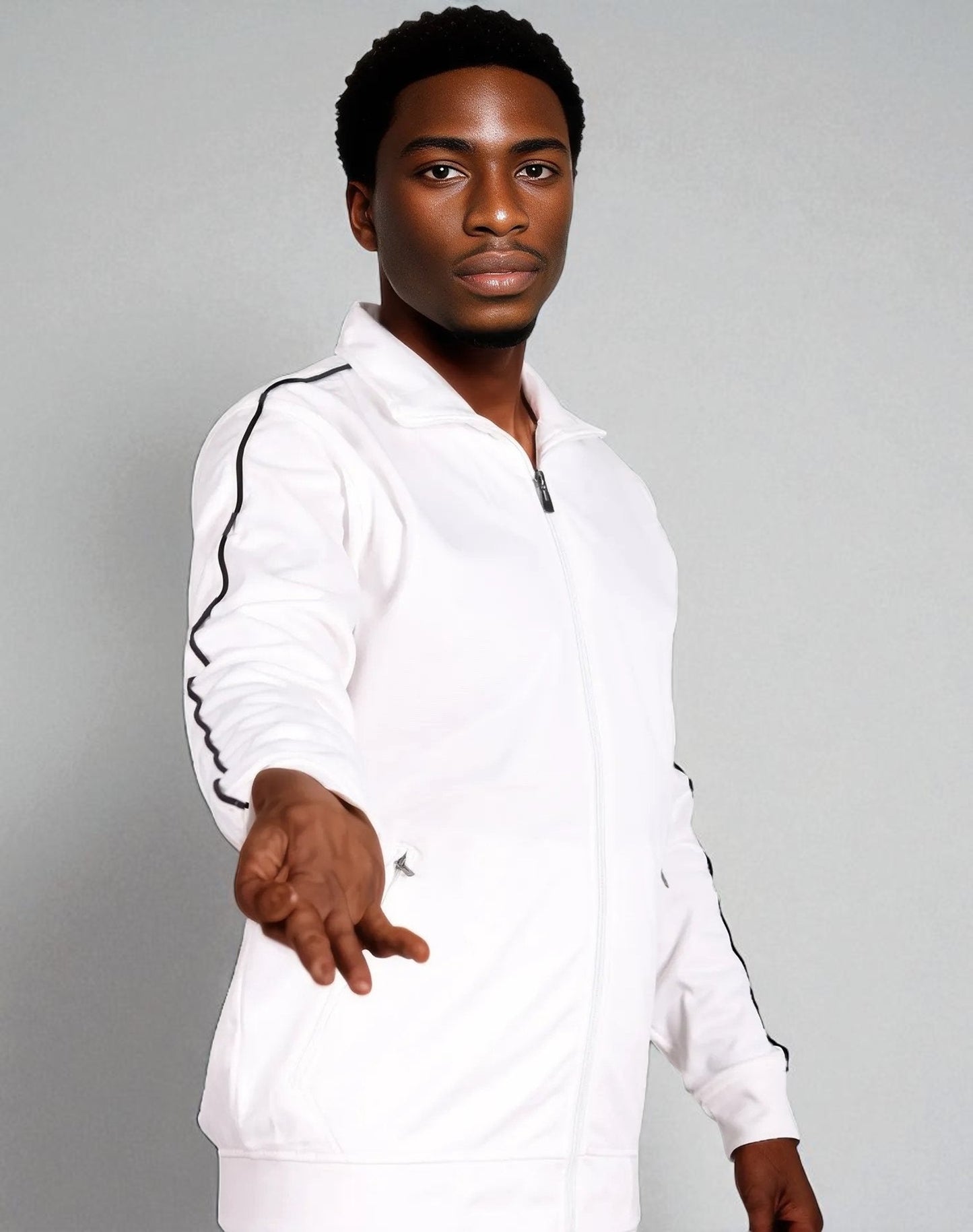 Men 2-piece Classic Jogger Tracksuit Track Jacket & Trackpants Solid Plain Outfit