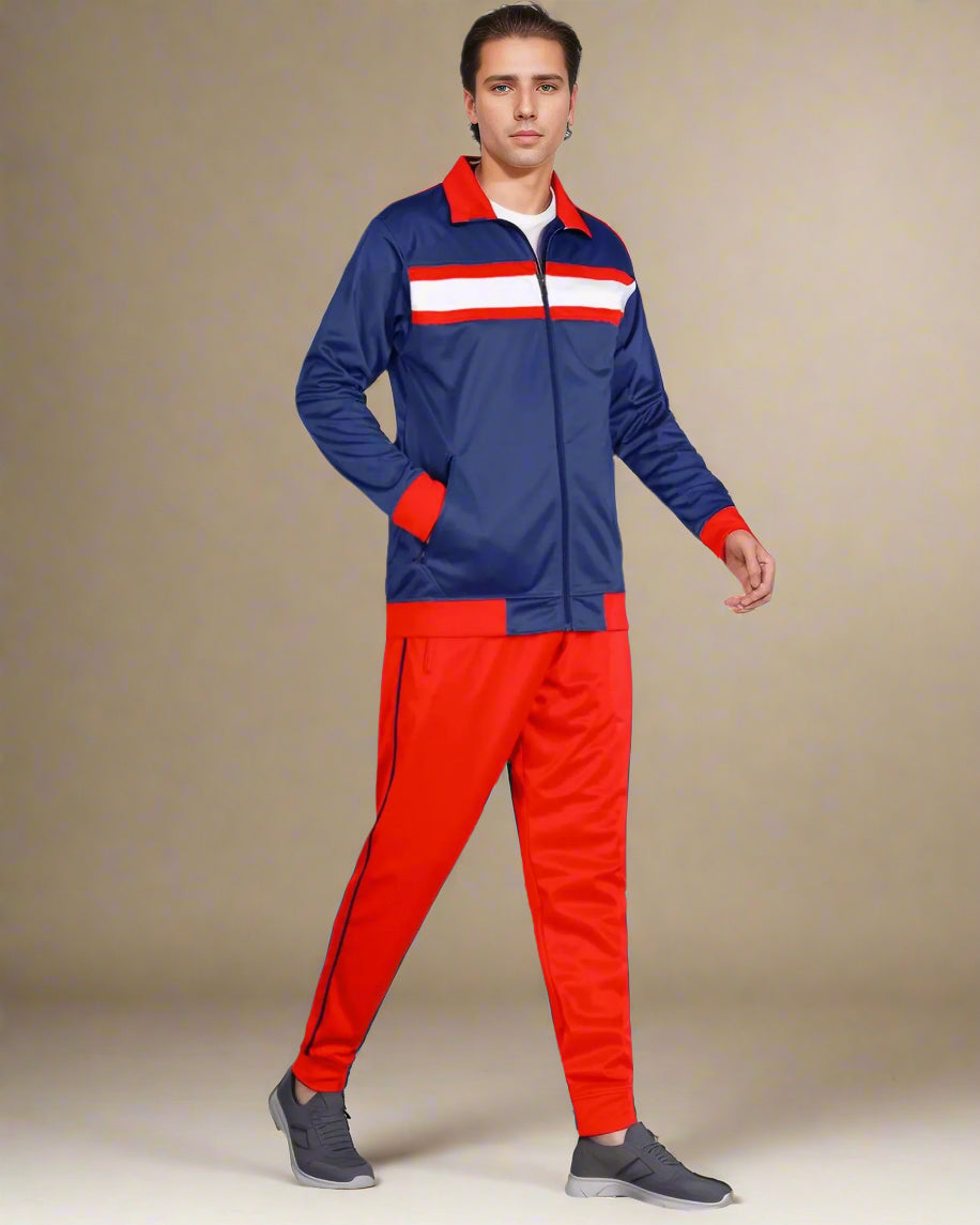 Men's Tracksuit contrast Color 2-piece Set