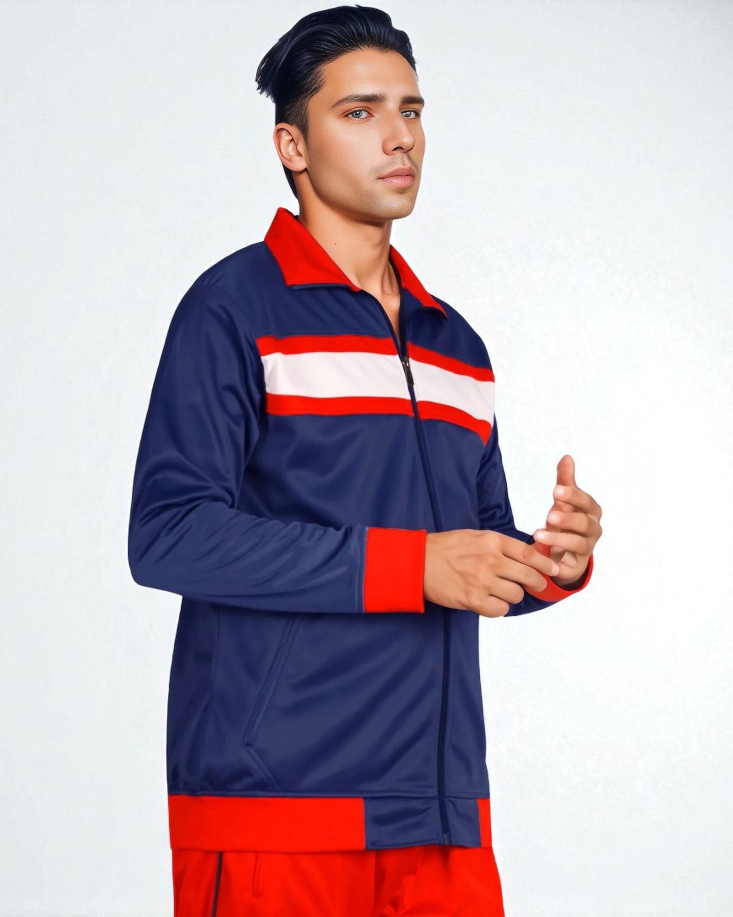 Men's Tracksuit contrast Color 2-piece Set