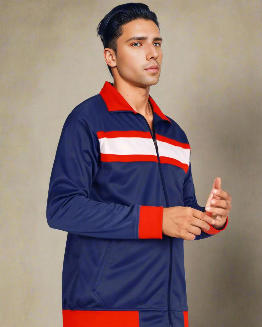 Men's Tracksuit contrast Color 2-piece Set