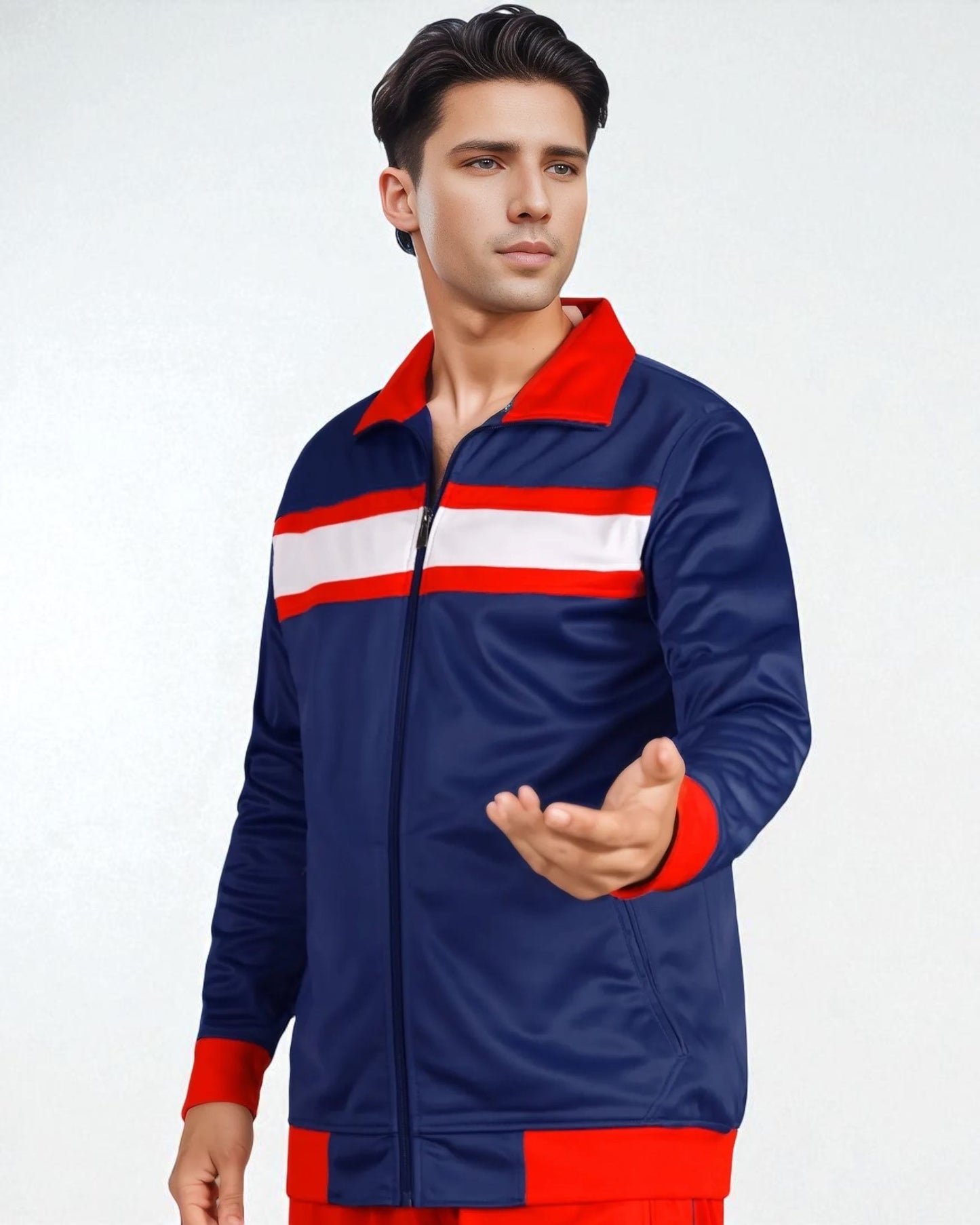Men's Tracksuit contrast Color 2-piece Set