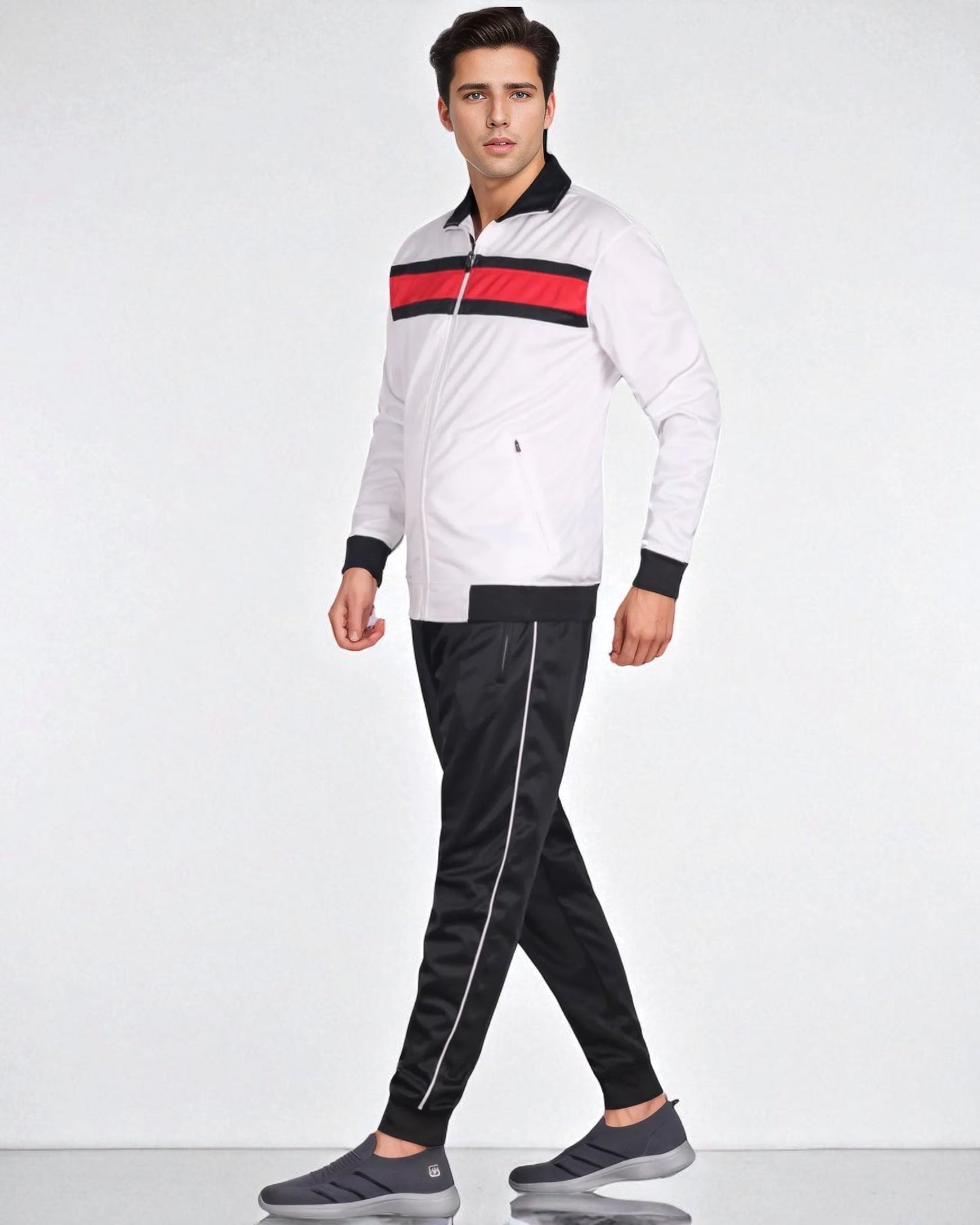 Men's Tracksuit contrast Color 2-piece Set