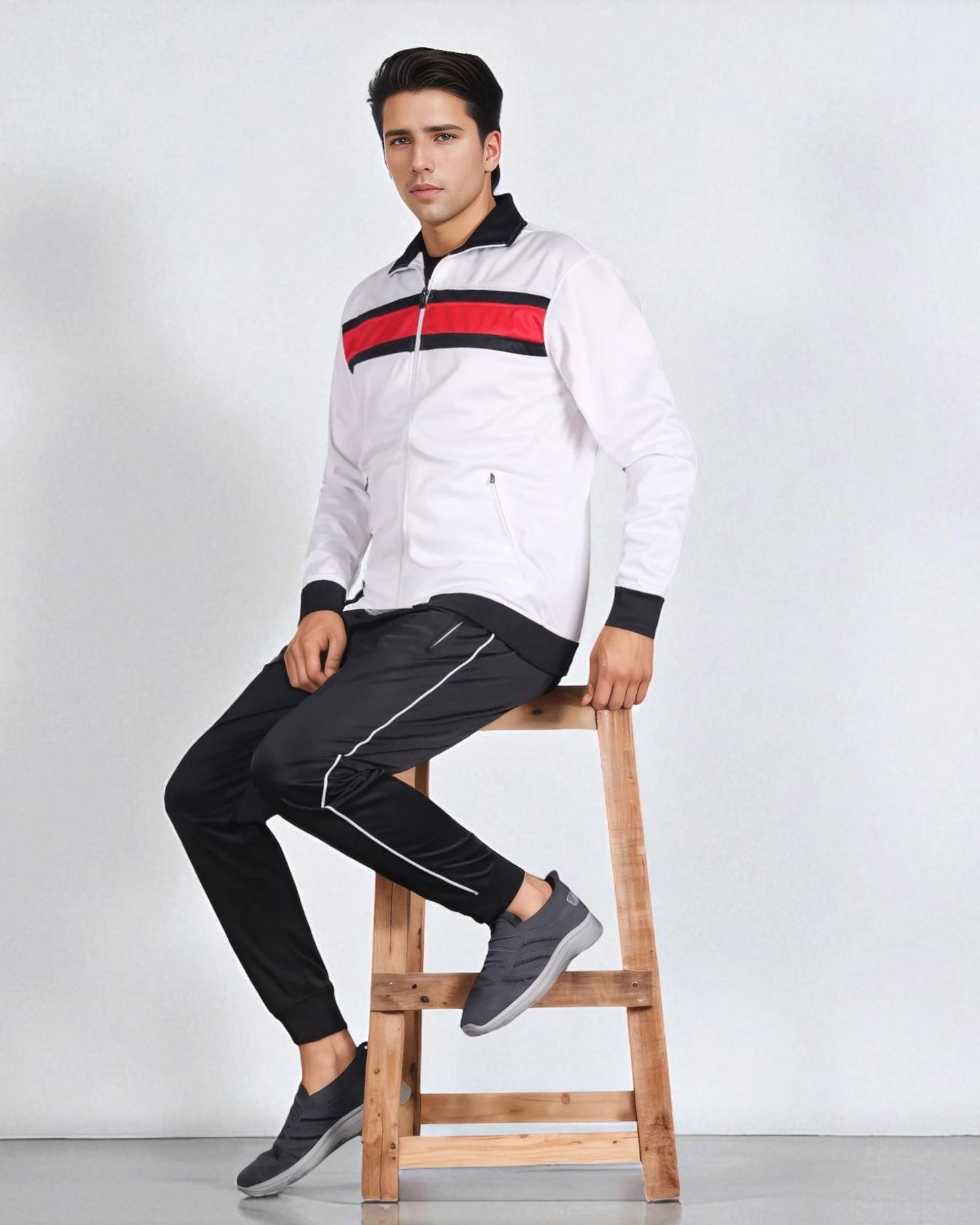 Men's Tracksuit contrast Color 2-piece Set