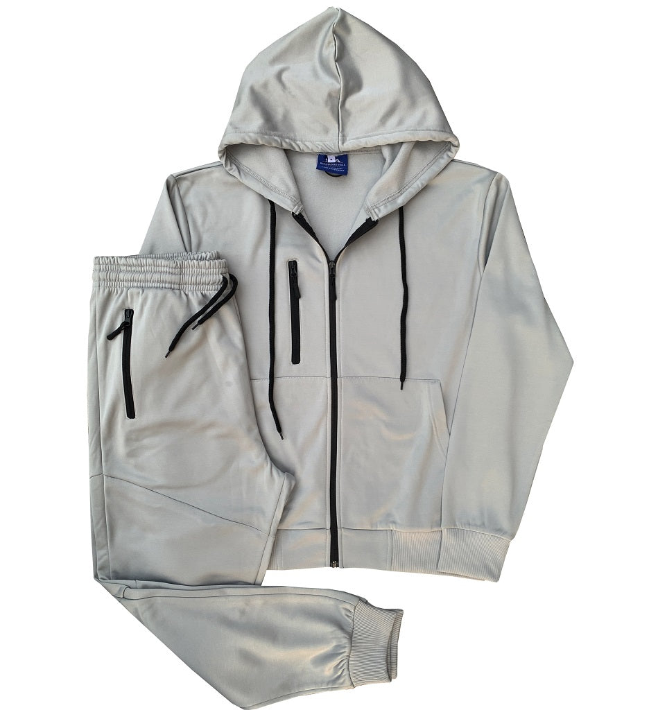 Men’s Warm Winter Tech Fleece Sweat Jacket Sweatpants Jogger Outfit