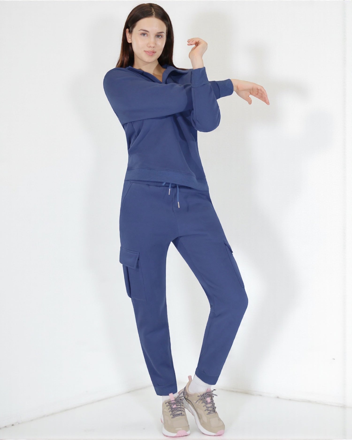 Women’s Cargo Lounge Set Soft Cotton Blend Two-Piece