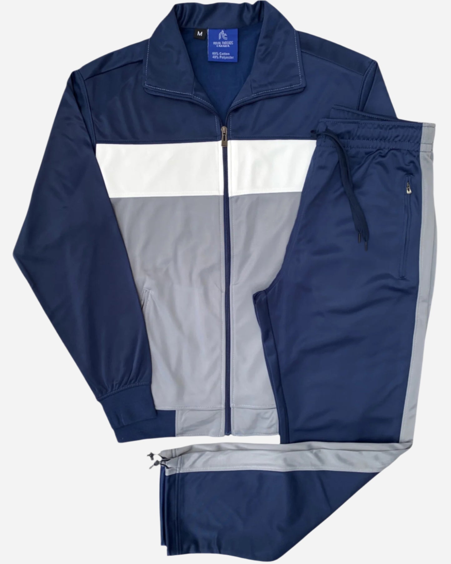 Men’s 2-Piece Tracksuit Traditional Coral Blocks Active Track Jacket and Track pants Outfit