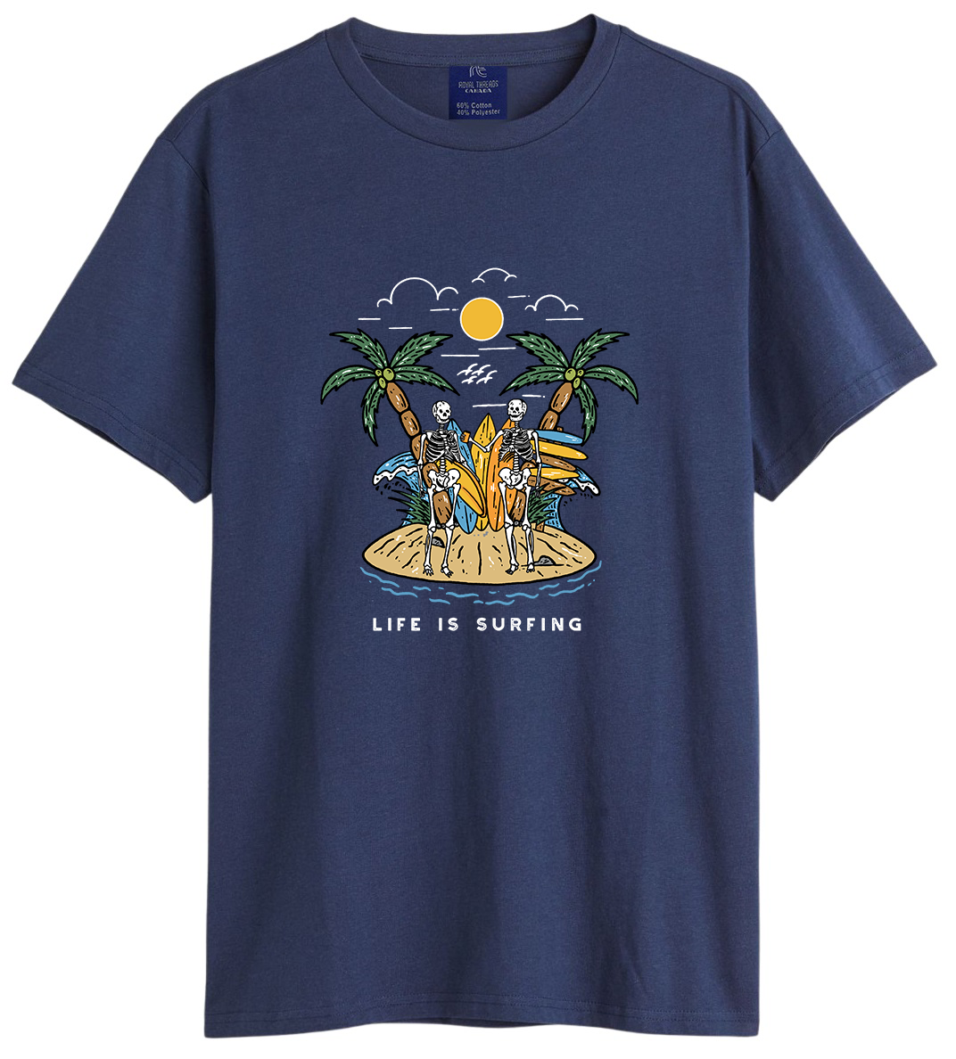 Men's Life is surfing Graphic Printed Cotton T Shirt