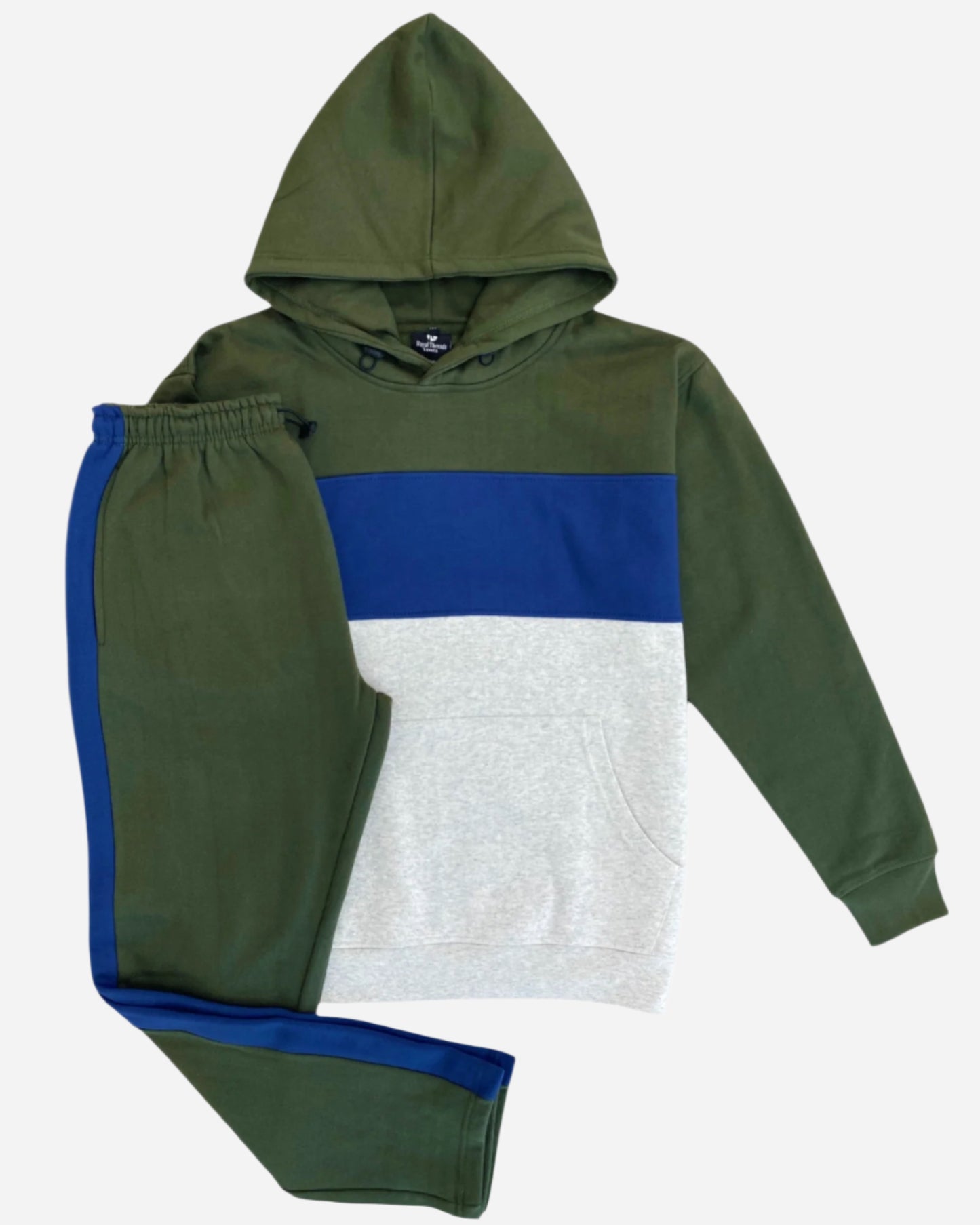 Men’s 2-piece Heavy Duty & matching Sweatpants Pullover Hoodie suit with stand