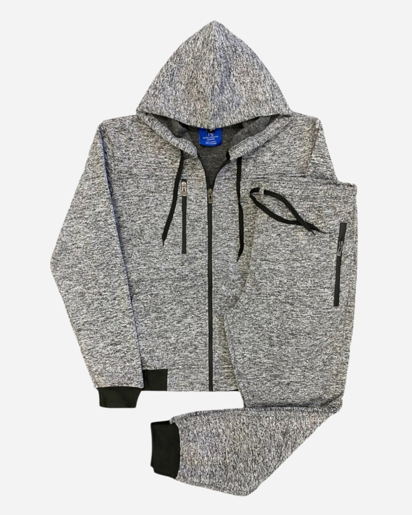 Men’s Warm Winter Tech Fleece Sweat Jacket Sweatpants Jogger Outfit