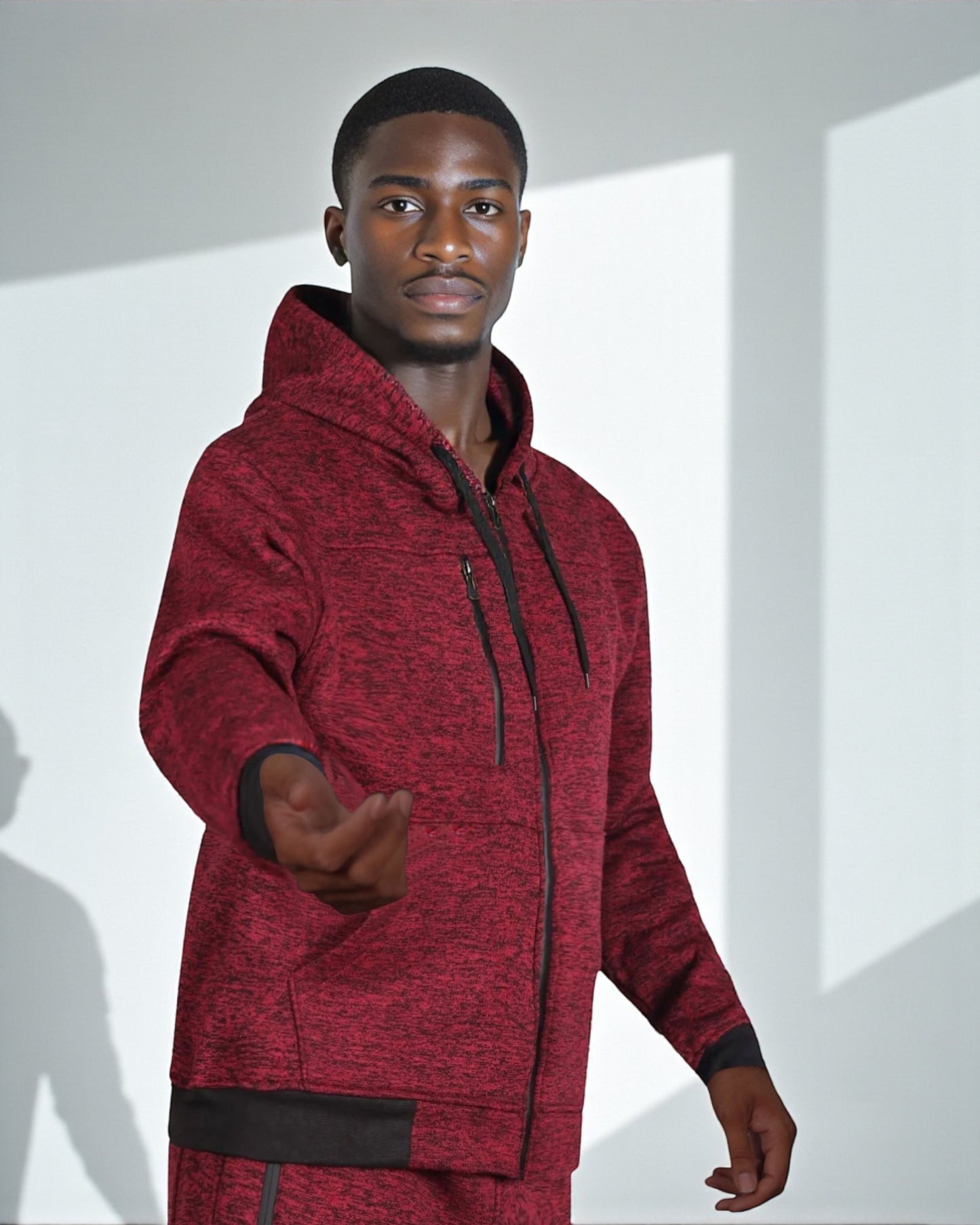 Men’s Warm Winter Tech Fleece Sweat Jacket Sweatpants Jogger Outfit
