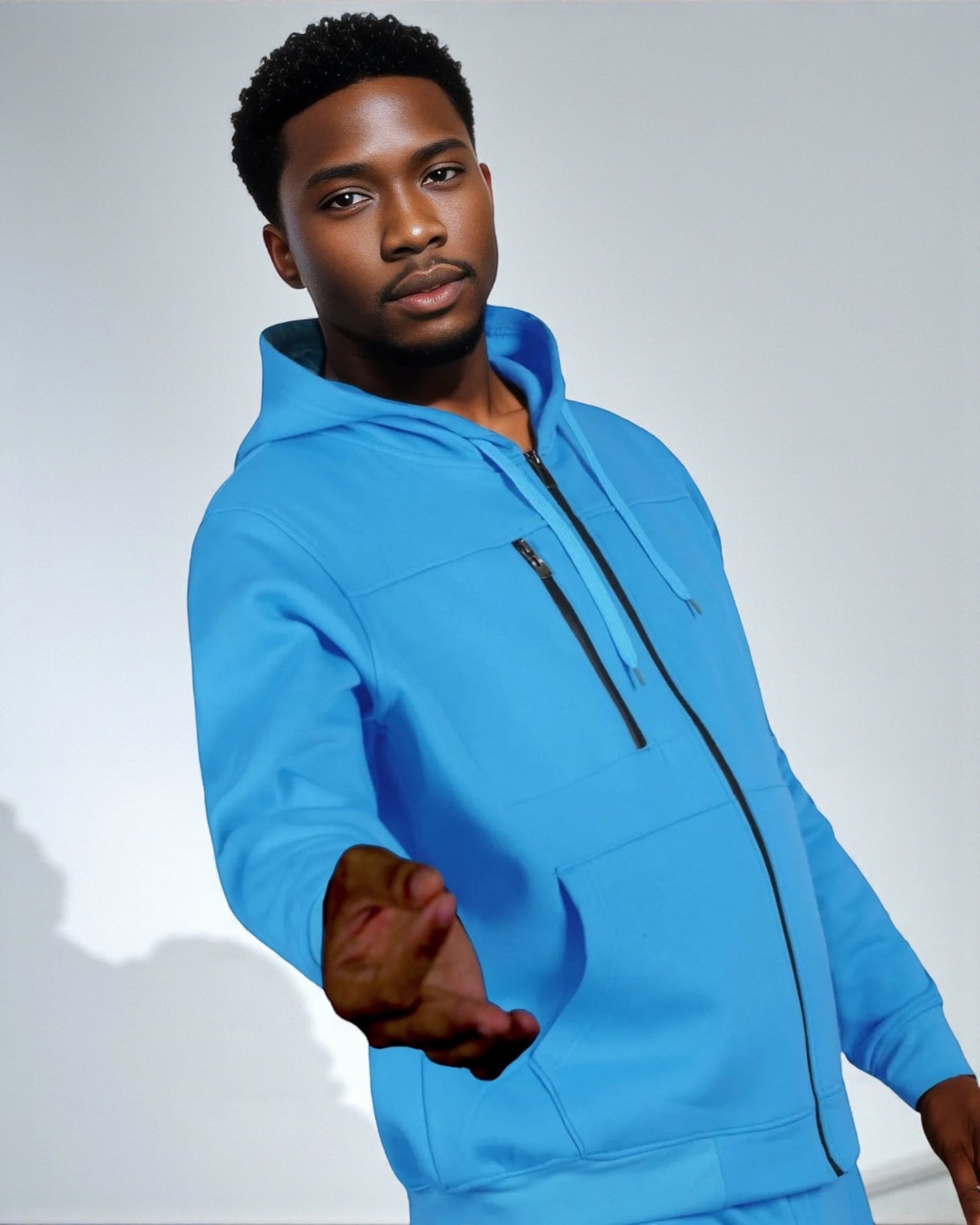 Men’s Warm Winter Tech Fleece Sweat Jacket Sweatpants Jogger Outfit