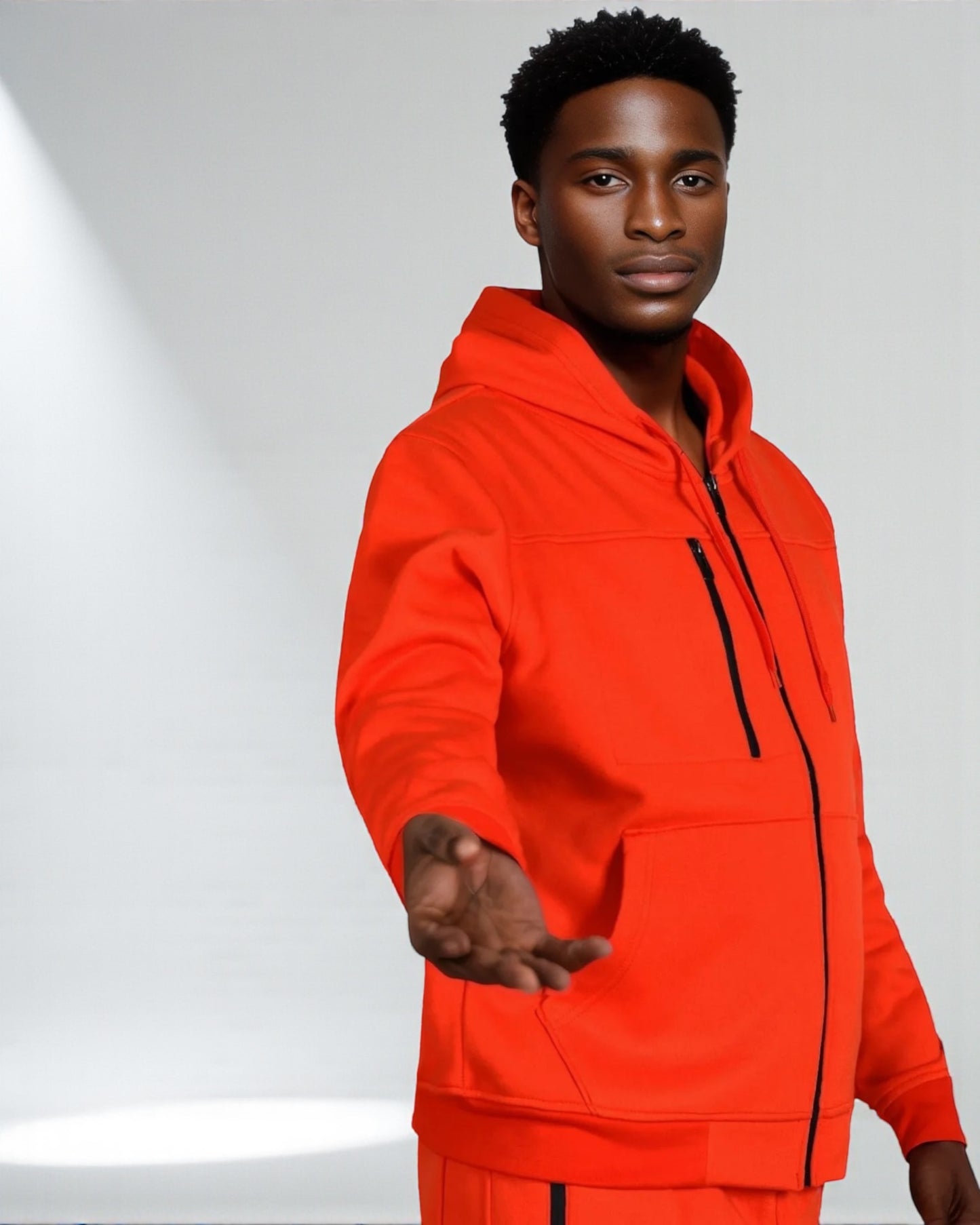 Men’s Warm Winter Tech Fleece Sweat Jacket Sweatpants Jogger Outfit