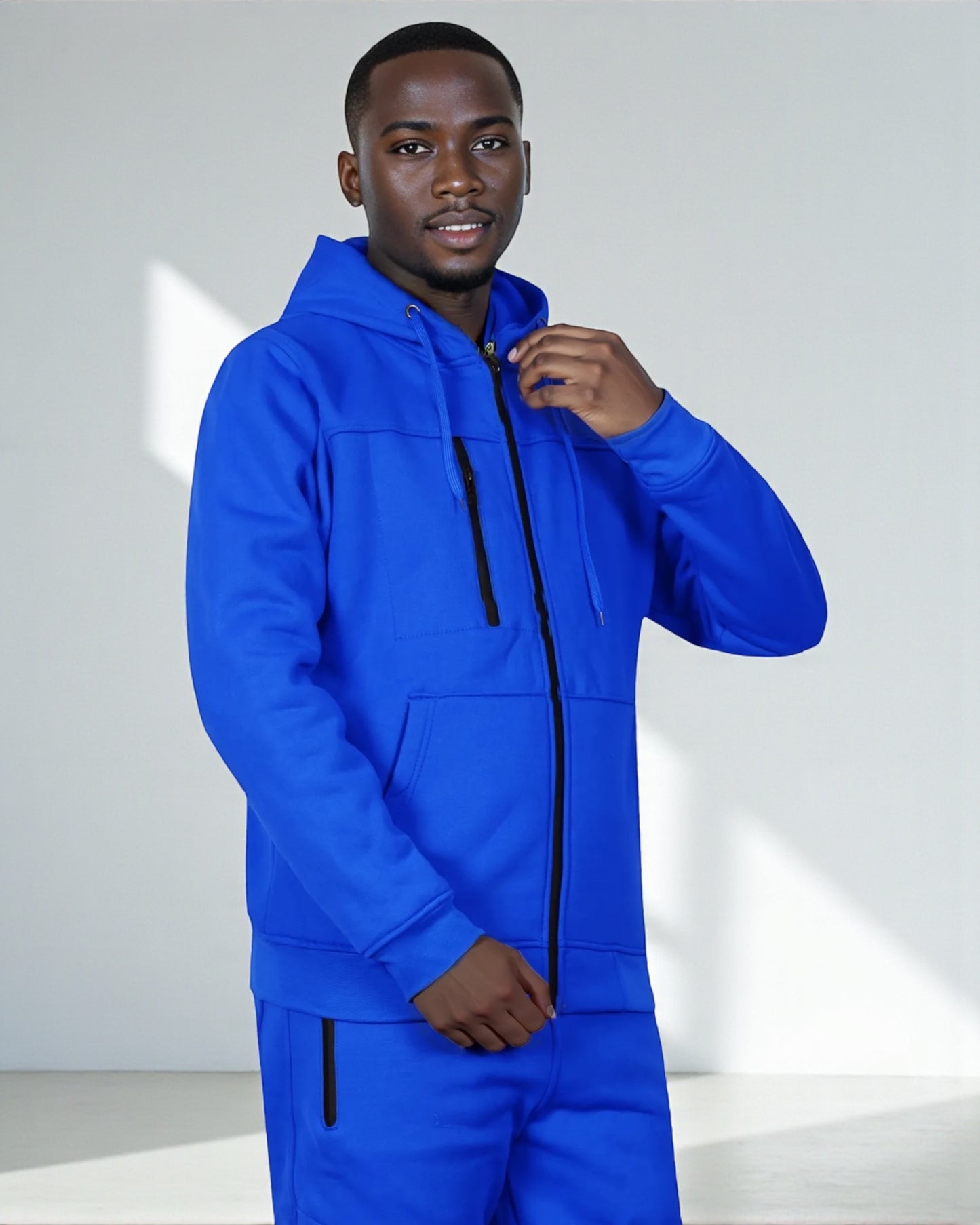Men’s Warm Winter Tech Fleece Sweat Jacket Sweatpants Jogger Outfit