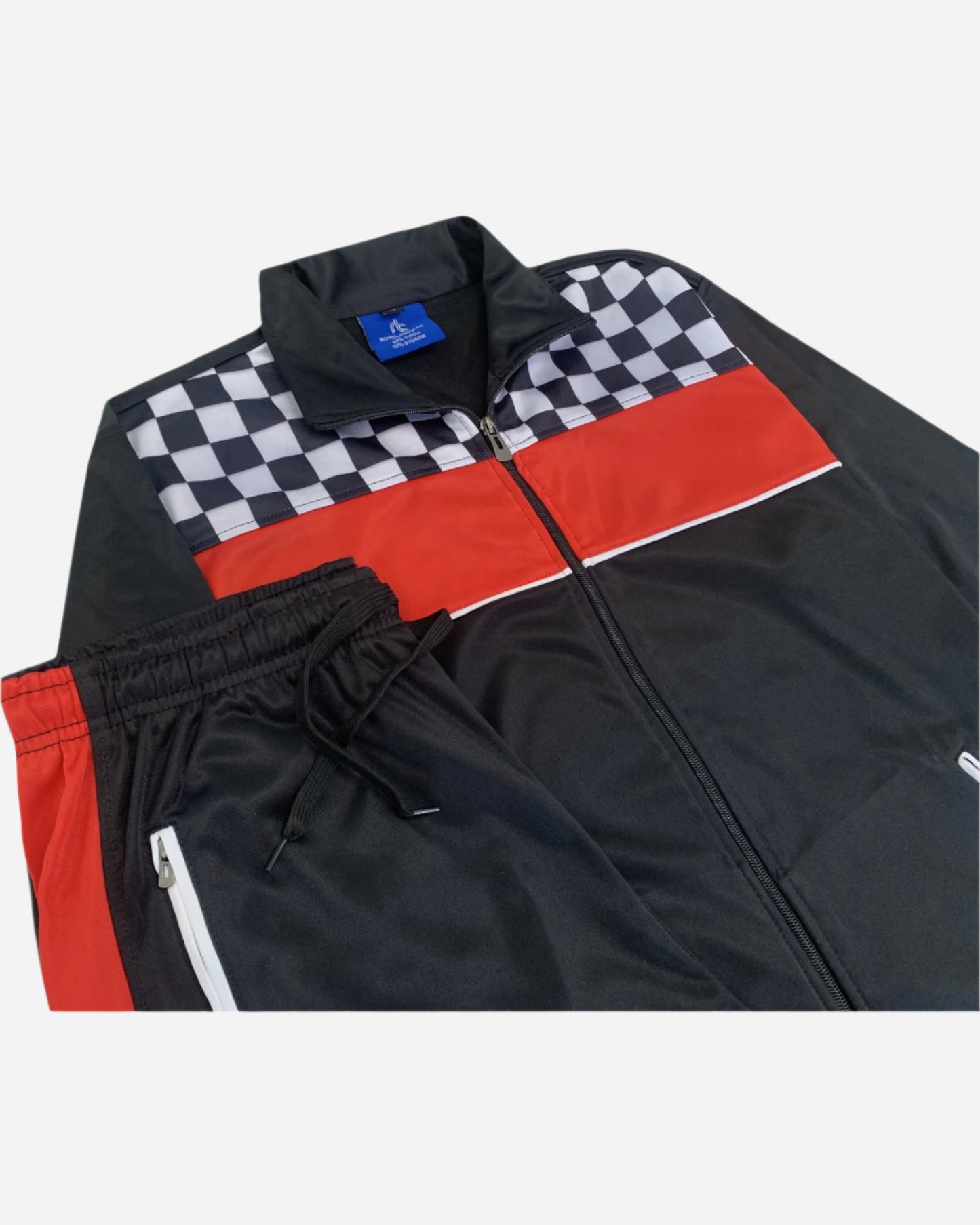 Plaid Checker Style Jogger Tracksuit For Men