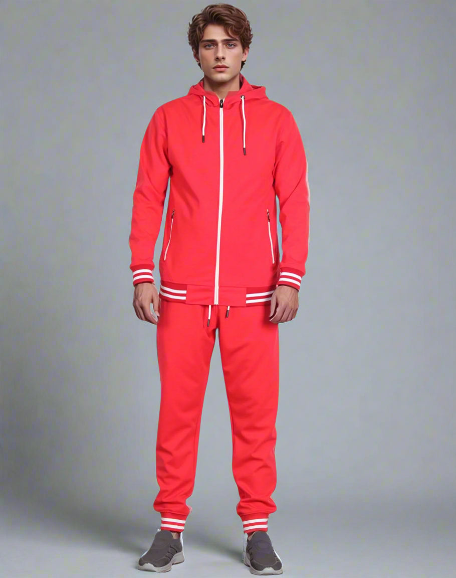 Men’s Scooba Multi Color Rib Tracksuit GYM Activewear Outfit