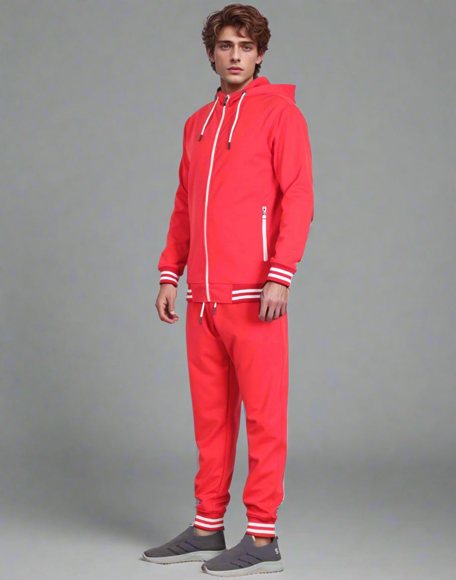 Men’s Scooba Multi Color Rib Tracksuit GYM Activewear Outfit