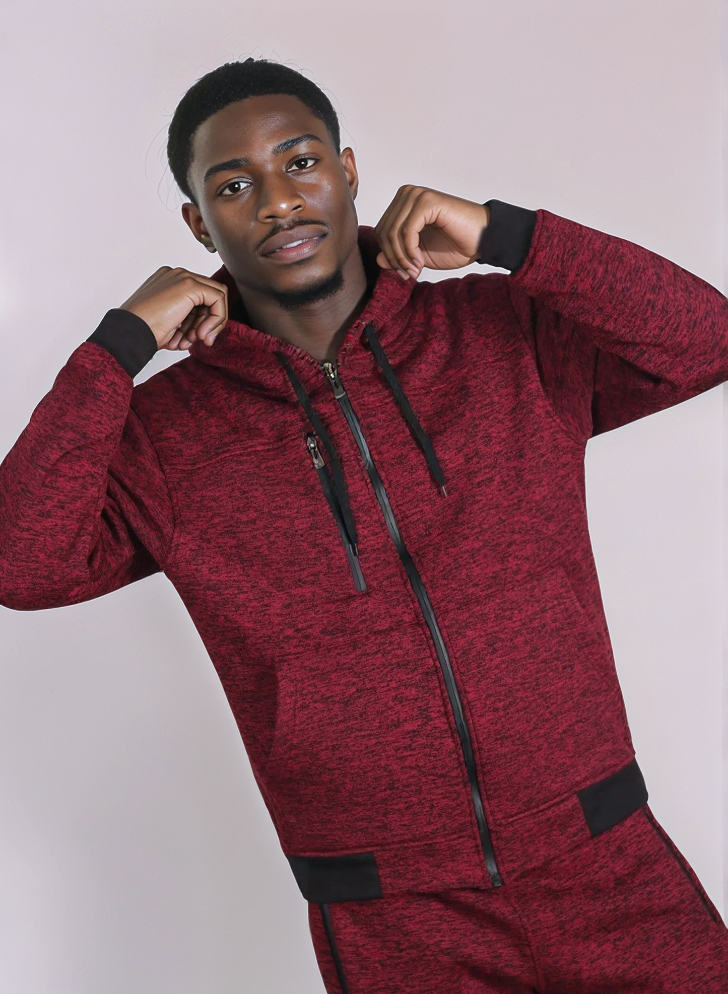 Men’s Warm Winter Tech Fleece Sweat Jacket Sweatpants Jogger Outfit