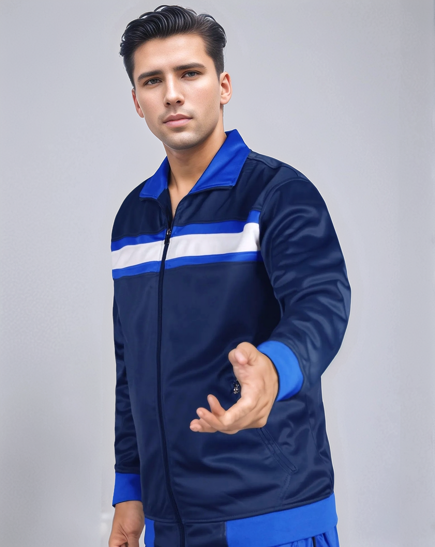 Men's Tracksuit contrast Color 2-piece Set