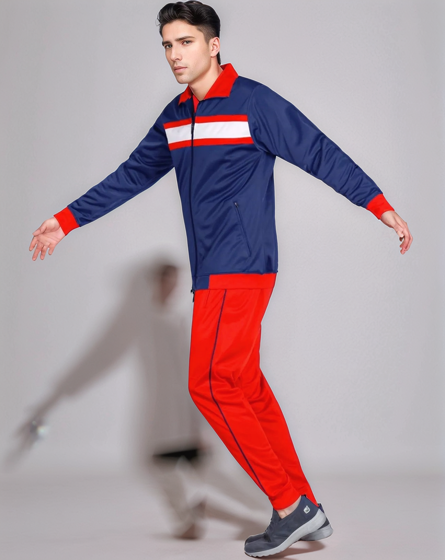 Men's Tracksuit contrast Color 2-piece Set