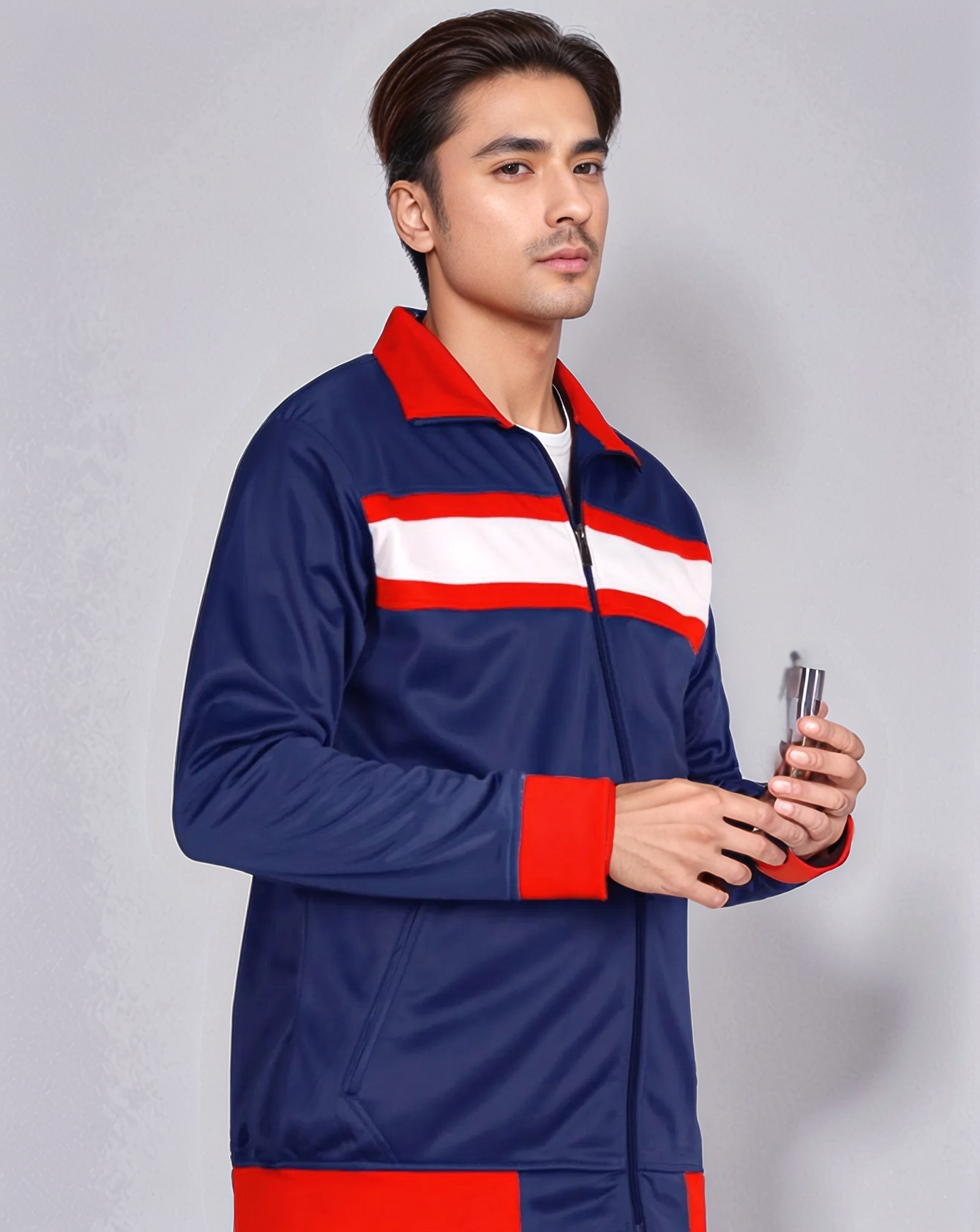 Men's Tracksuit contrast Color 2-piece Set