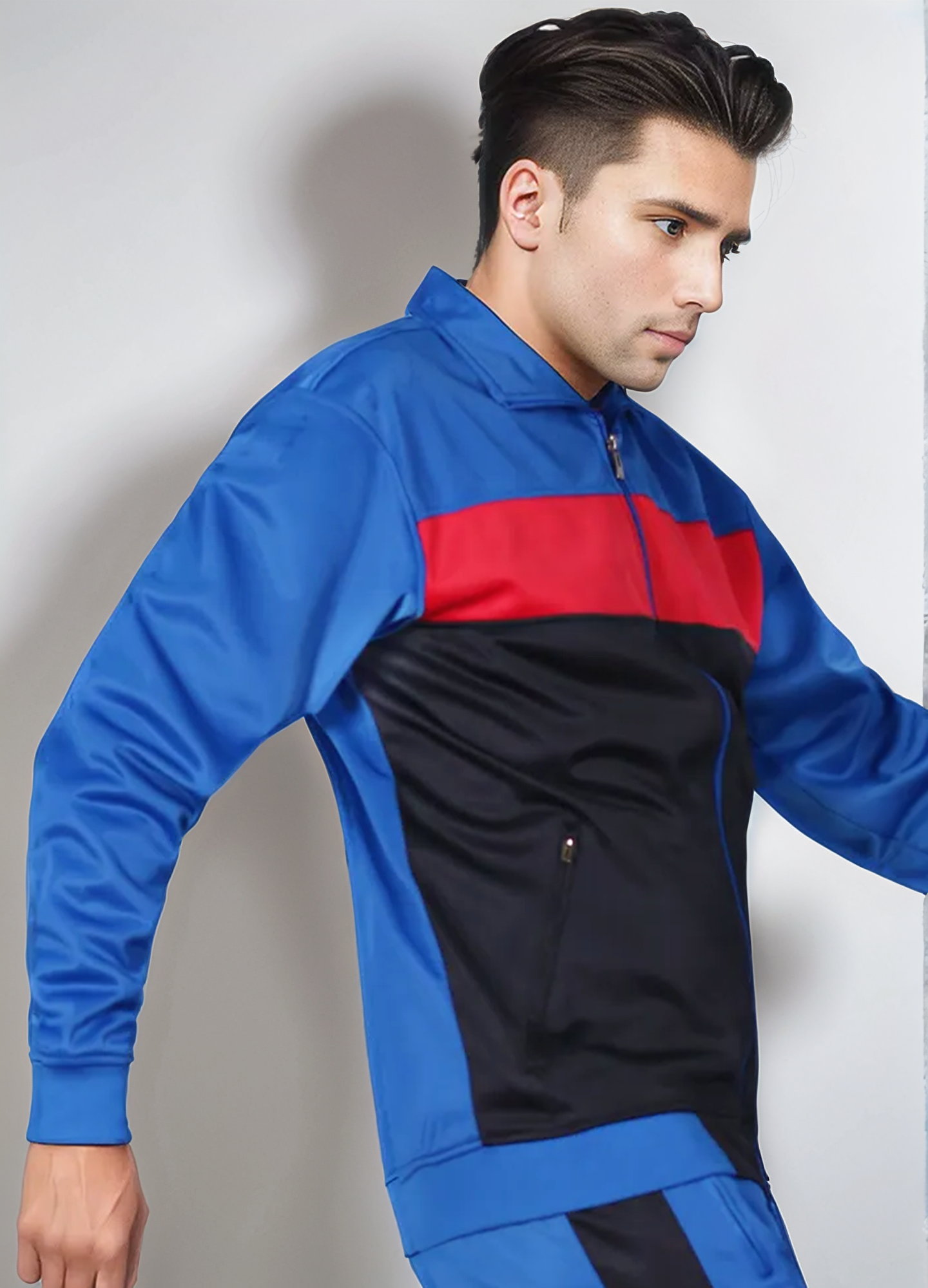 Men’s 2-Piece Tracksuit Traditional Coral Blocks Active Track Jacket and Track pants Outfits