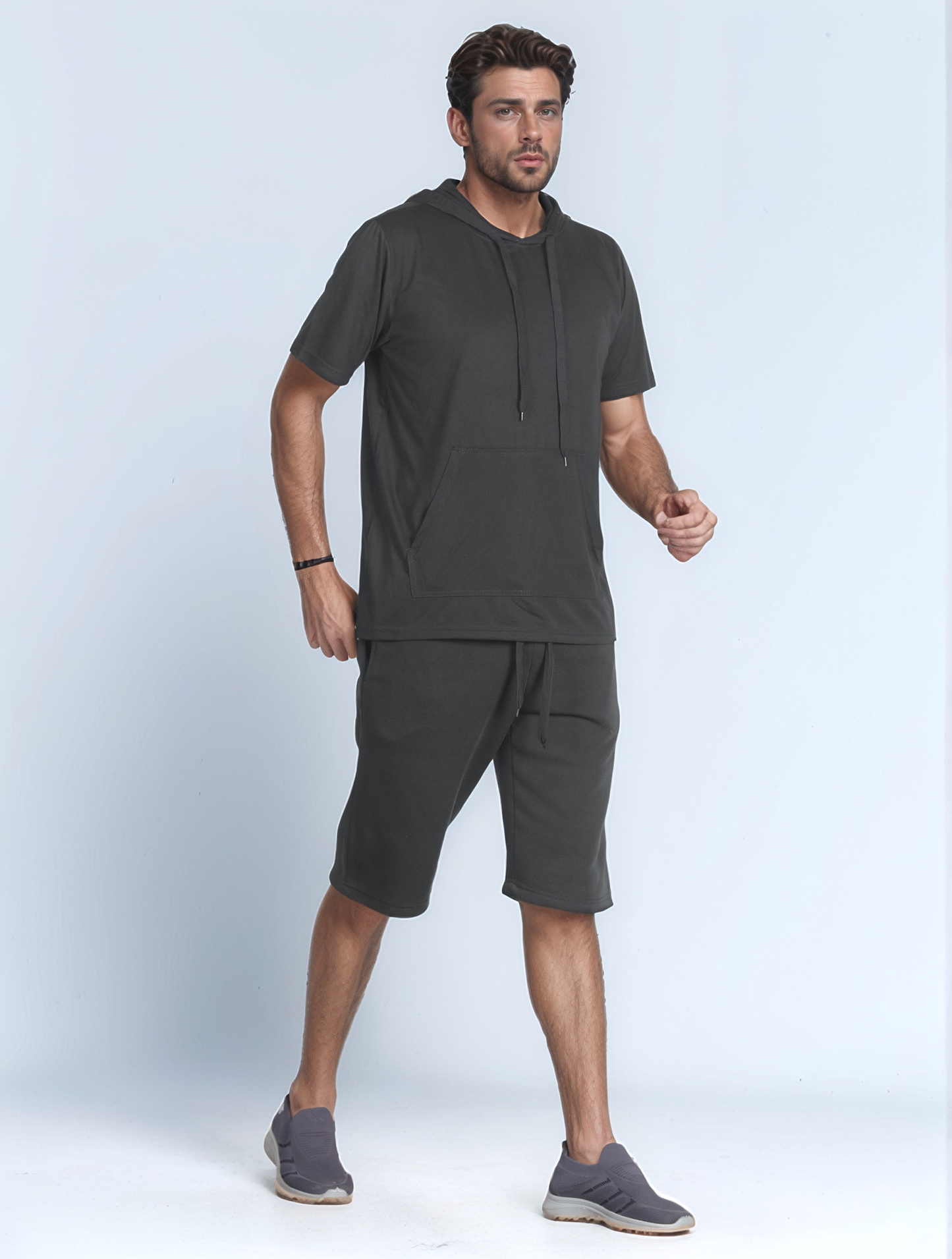 Men’s 2 Piece Solid Color Regular Fit Shorts Set Summer Outfit