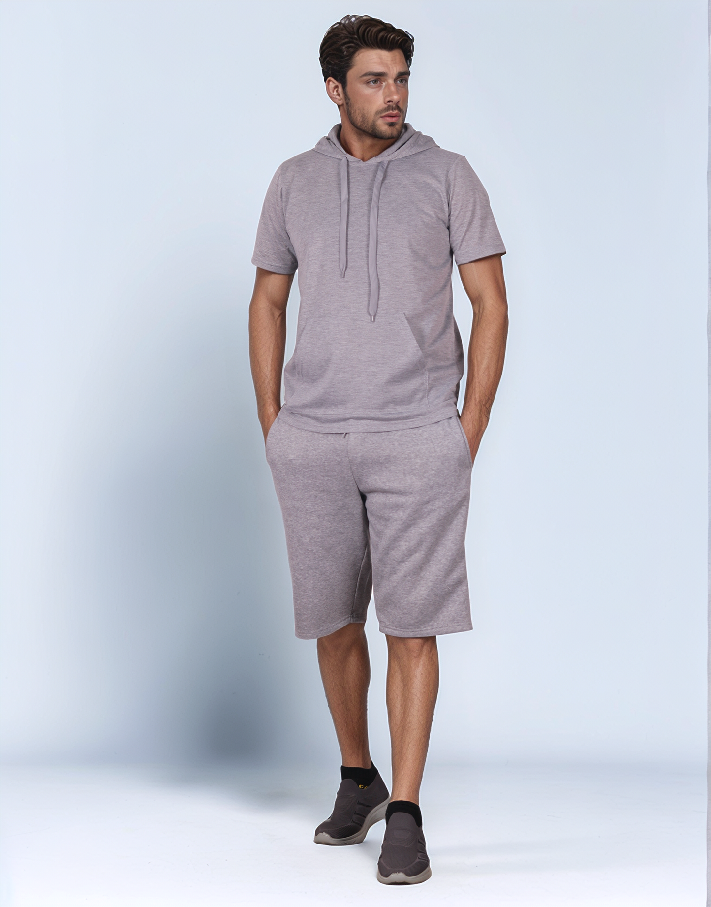 Men’s 2 Piece Solid Color Regular Fit Shorts Set Summer Outfit