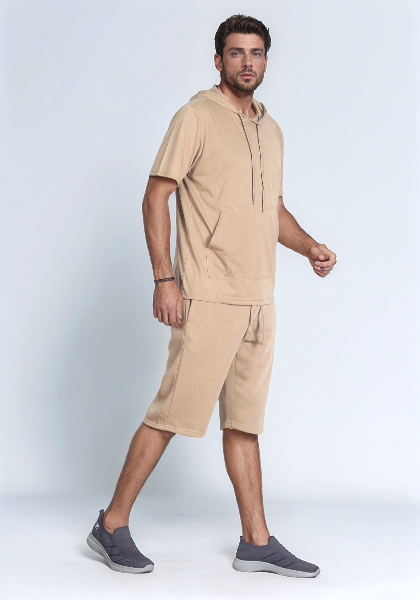 Men’s 2 Piece Solid Color Regular Fit Shorts Set Summer Outfit