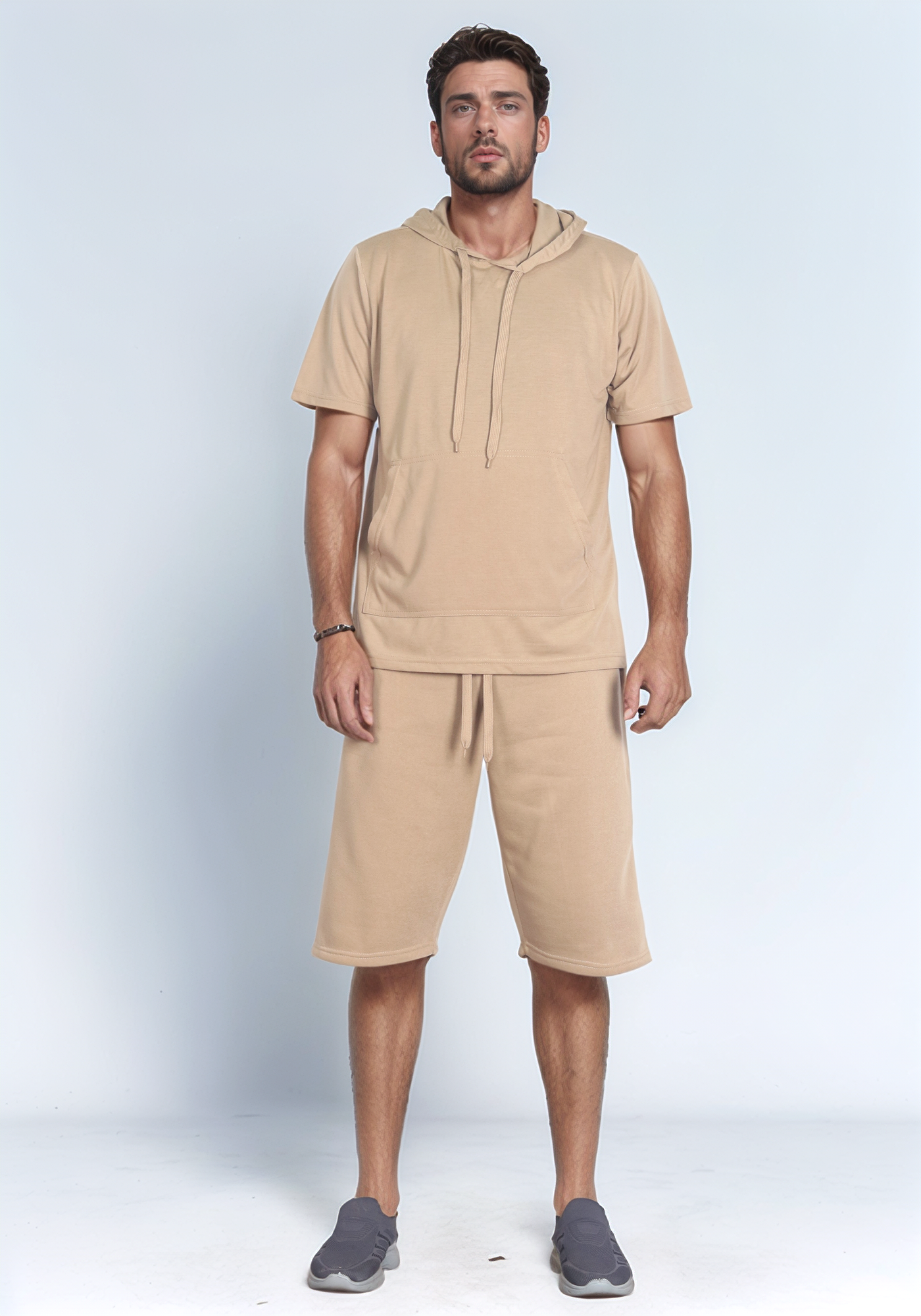 Men’s 2 Piece Solid Color Regular Fit Shorts Set Summer Outfit