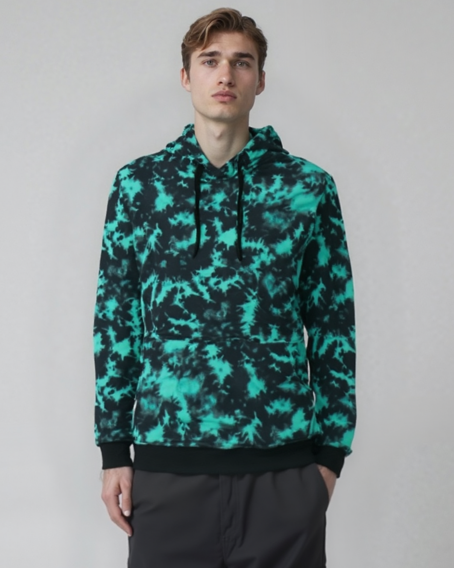 Men’s Printed Color Full Sleeves Spring Wear Pullover Hoodie