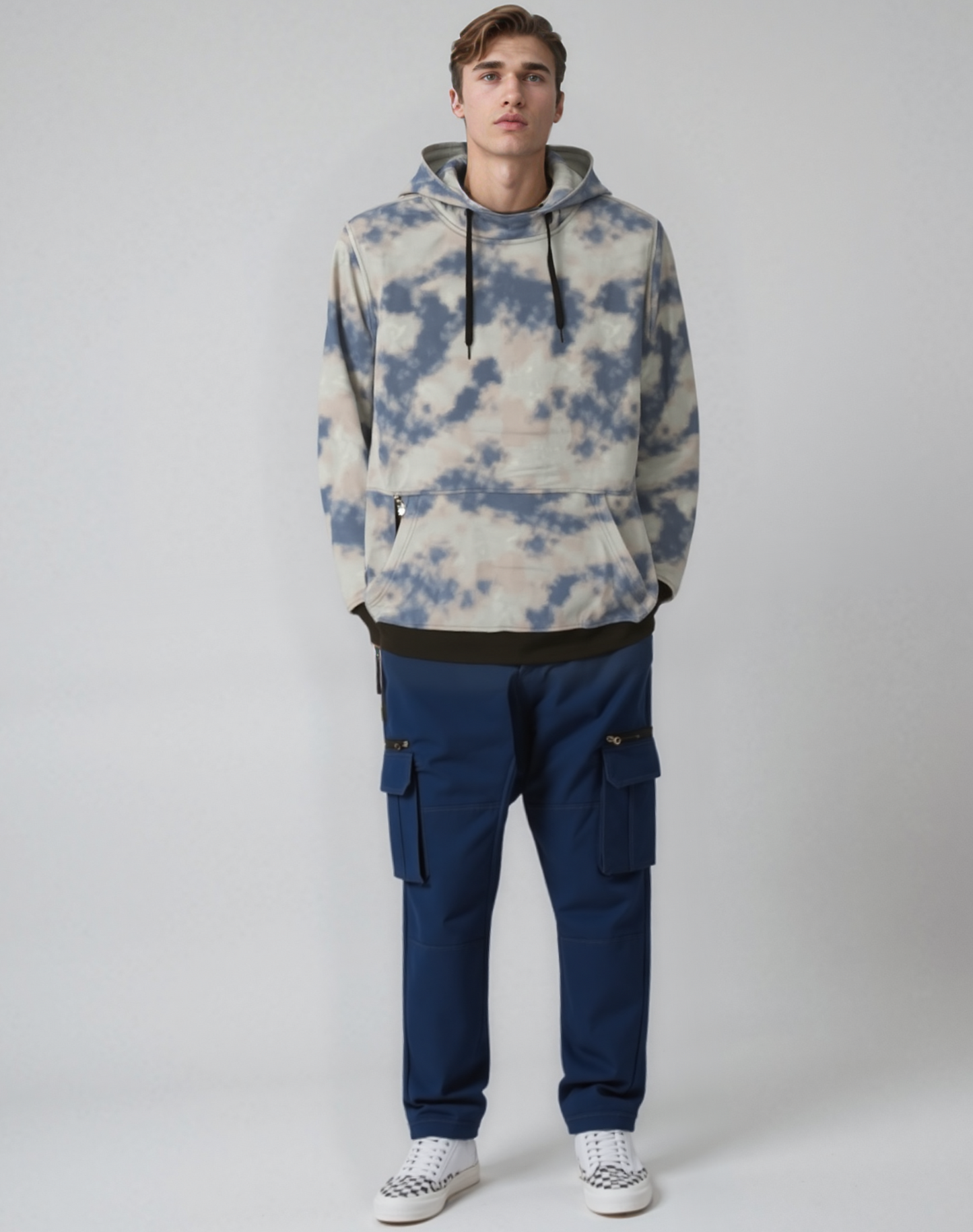 Men’s Printed Color Full Sleeves Spring Wear Pullover Hoodie