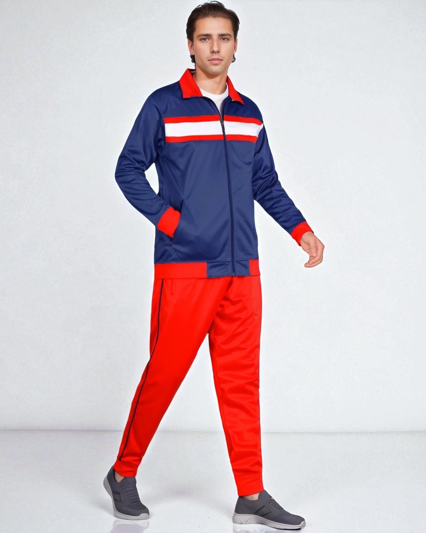 Men's Tracksuit contrast Color 2-piece Set