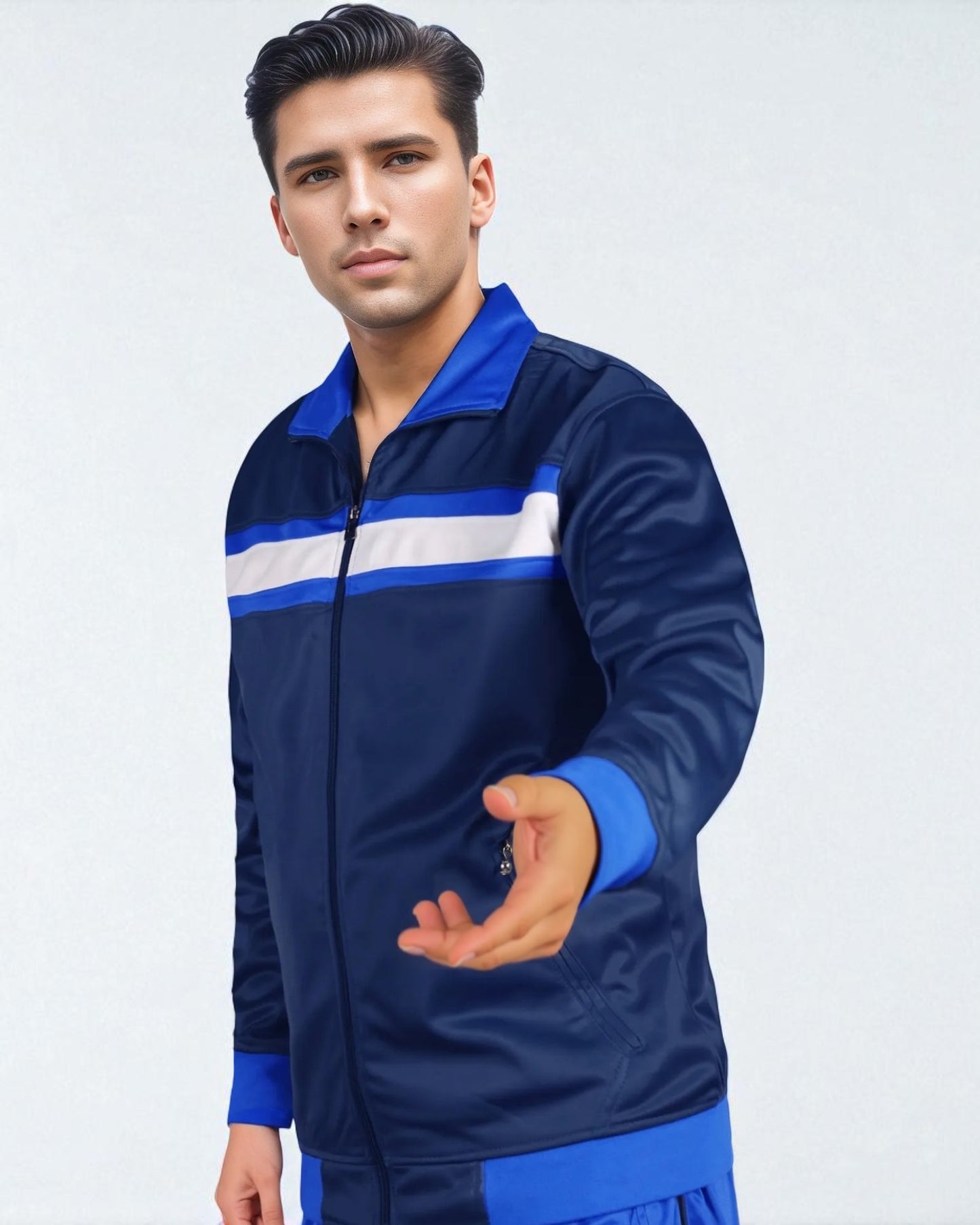Men's Tracksuit contrast Color 2-piece Set
